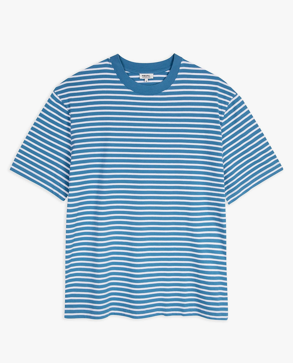 Men's Relaxed Striped Cotton T-shirt - Blue