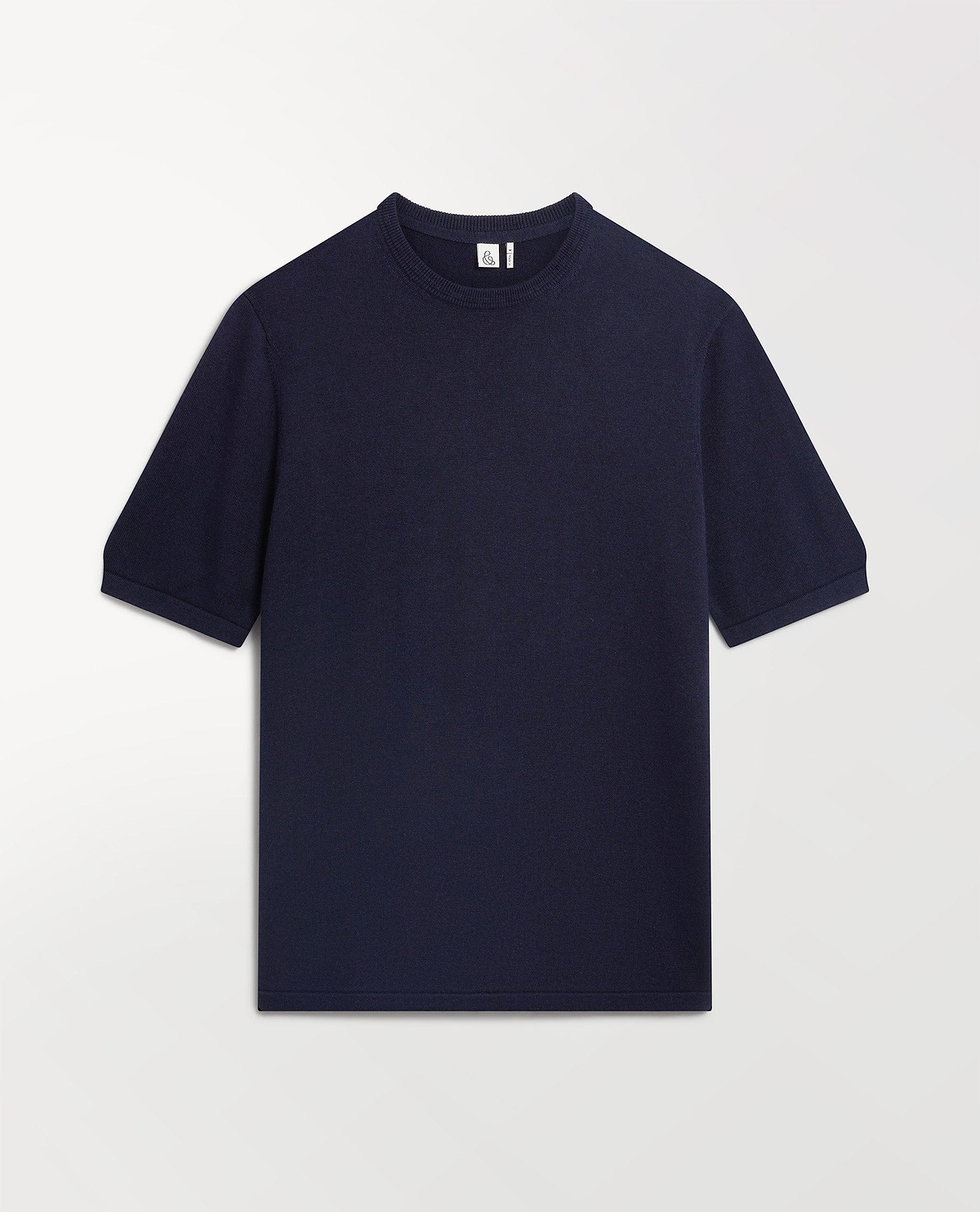 Men's Silk-Cotton Fine Knit T-shirt - Indigo