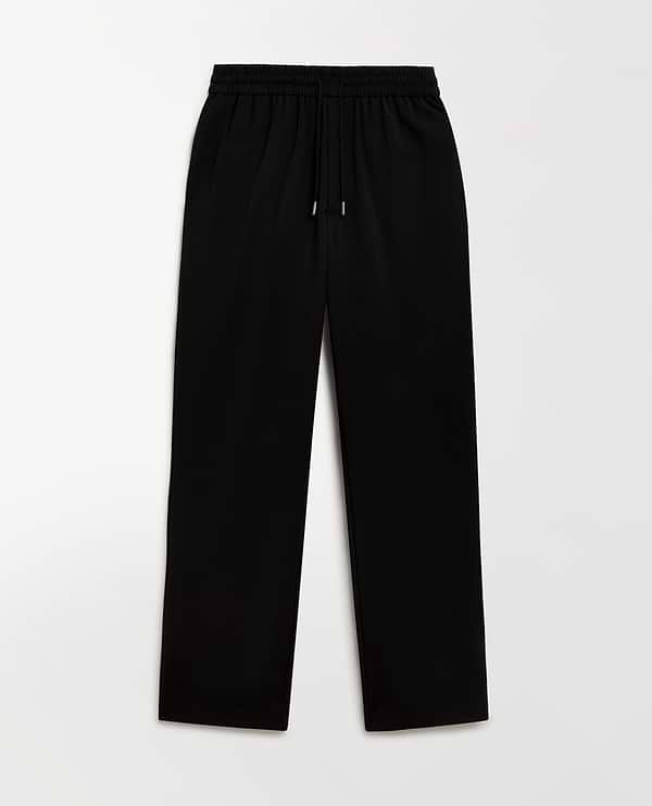 Men's Tropical Wool Drawstring Trousers - Black-[colour]-[size]-Rise &amp; Fall