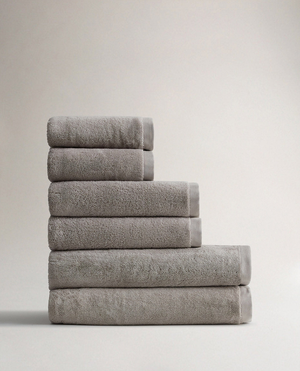 Rise & Fall's 6 piece Turkish cotton towel bundle in pebble
