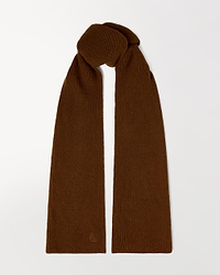Rise & Fall burl brown cashmere merino ribbed scarf