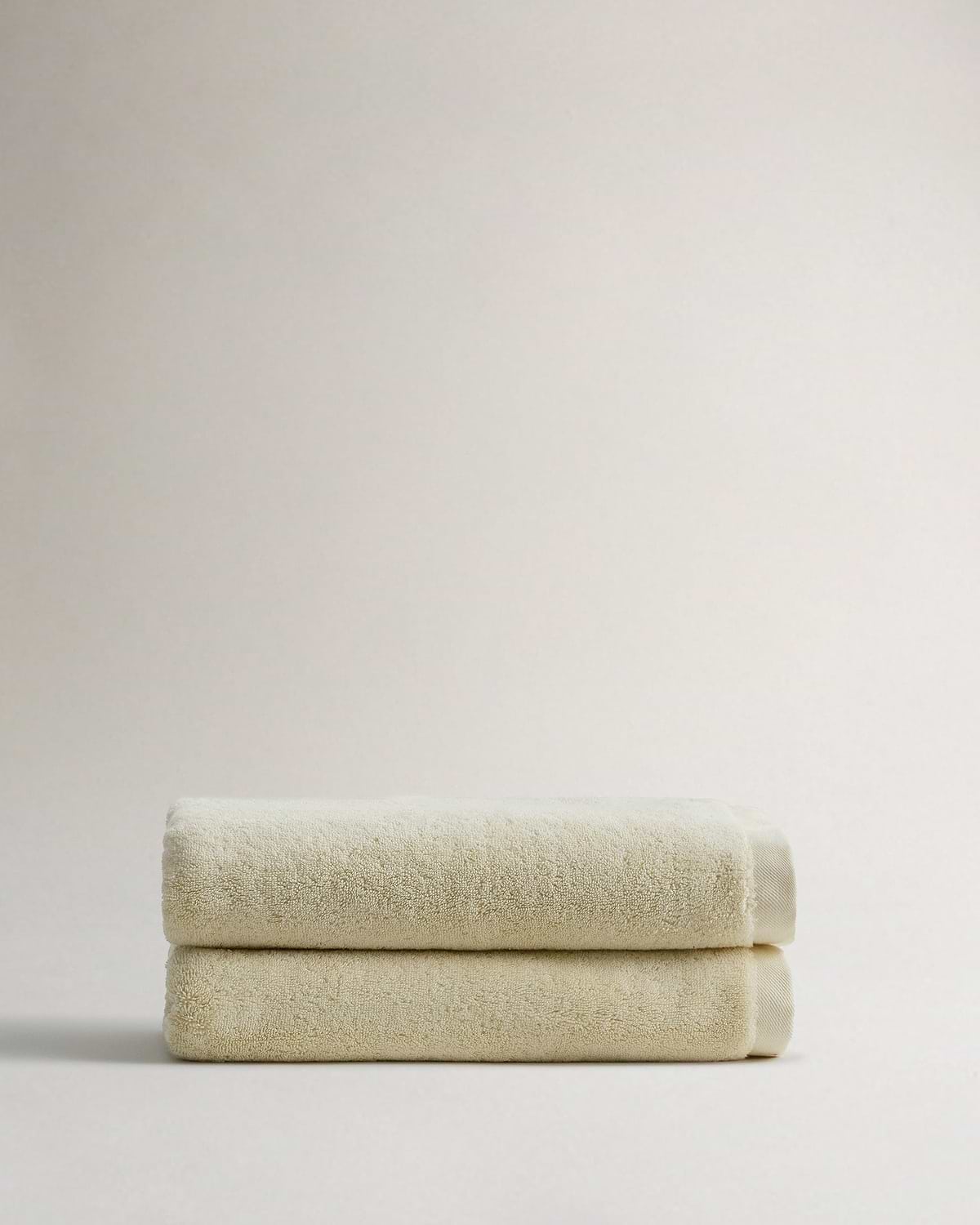 Rise & Fall's buttermilk ultra-absorbant Turkish cotton bath towel
