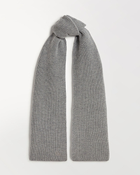 Rise & Fall medium grey cashmere merino ribbed scarf