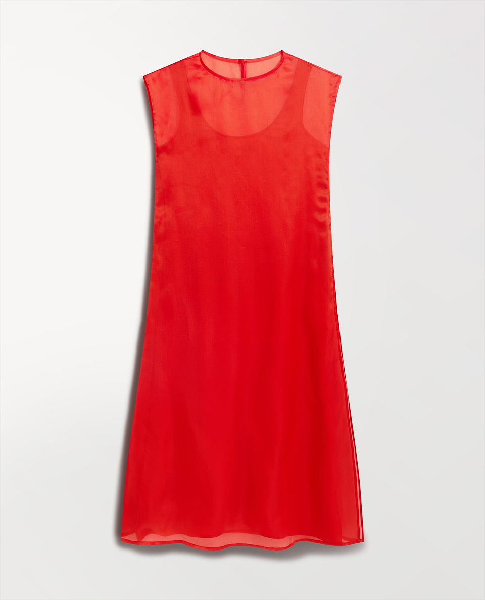 Rise & Fall's red silk organza layered maxi dress. 