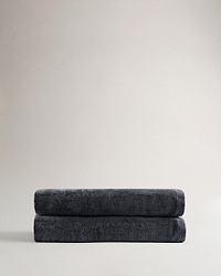 Two Rise & Fall's charcoal Turkish Aegean cotton bath sheets
