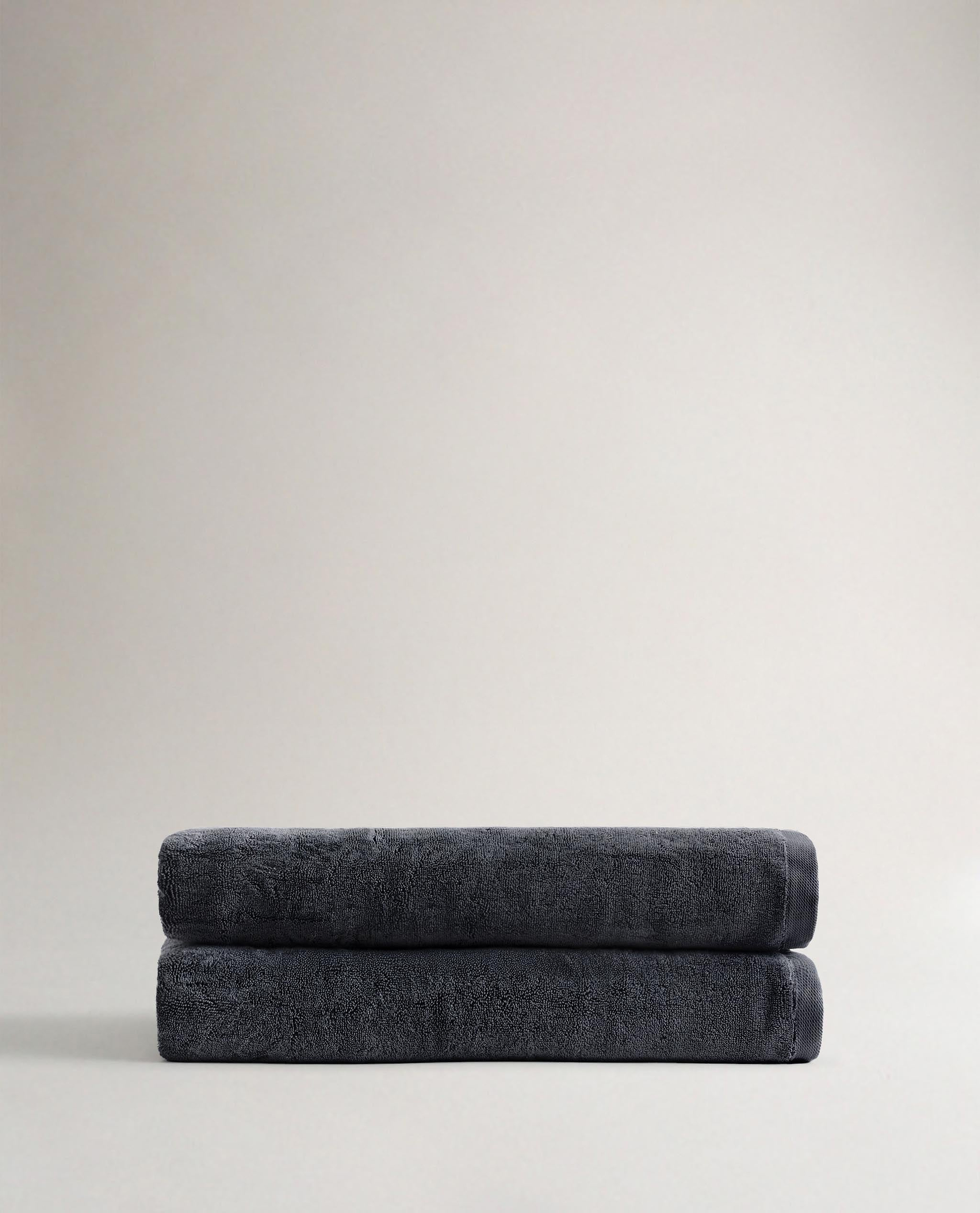 Two Rise & Fall charcoal Turkish Aegean cotton bath sheets