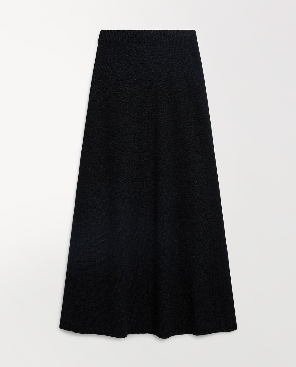 Women's Paper Yarn Knit Skirt - Black