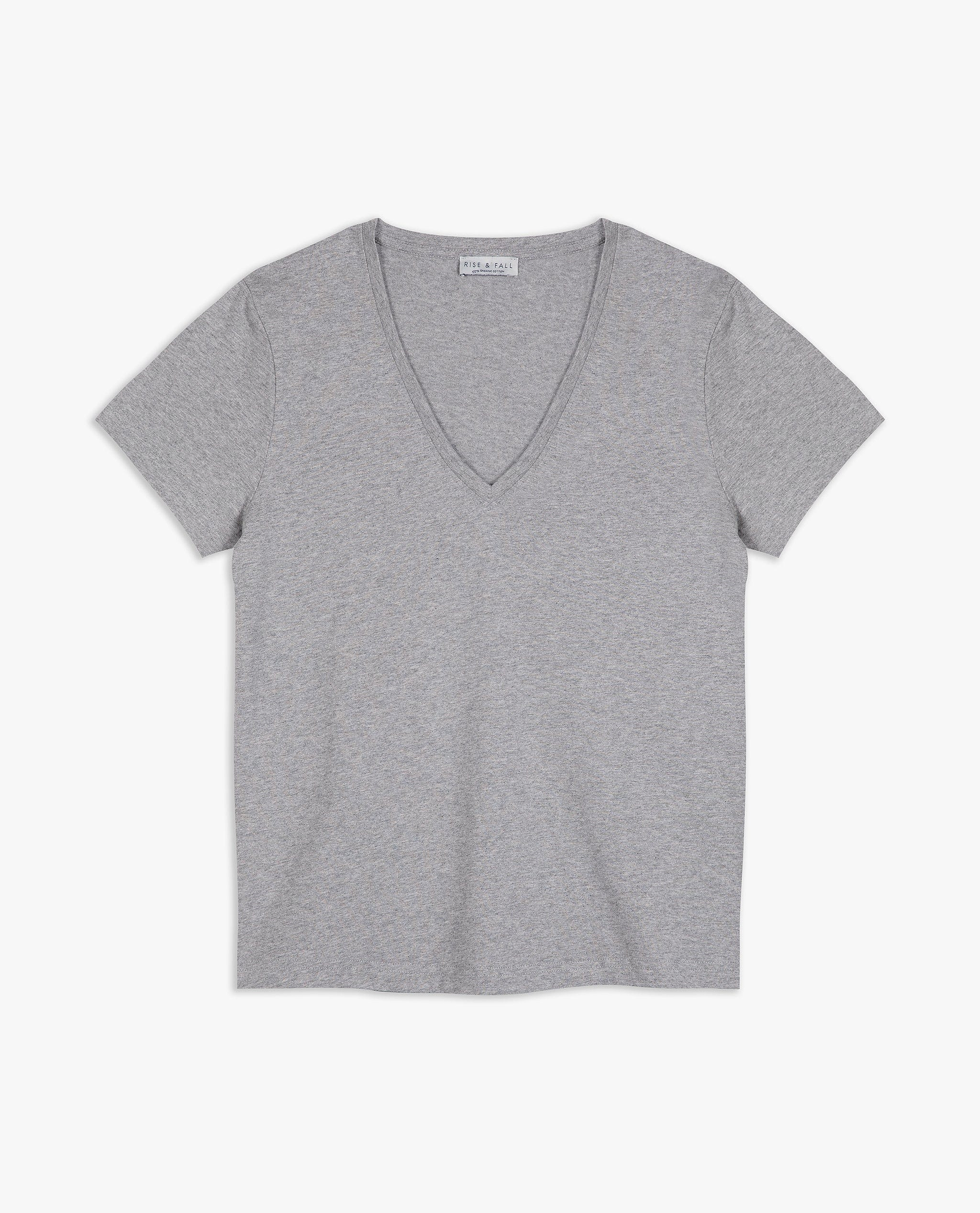 Women's Cotton V Neck T-shirt - Grey