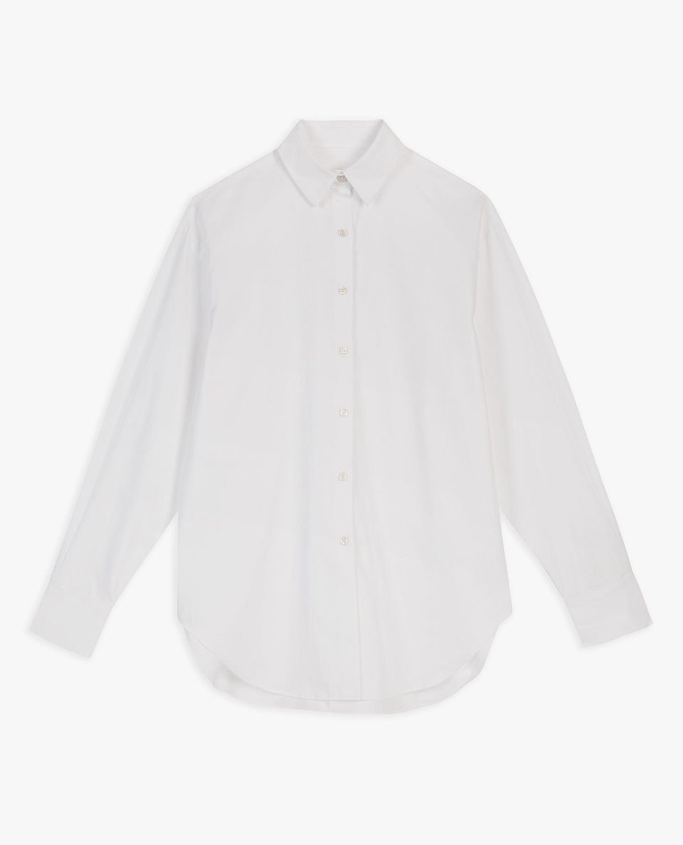 Organic Cotton Oversized Poplin Shirt - White