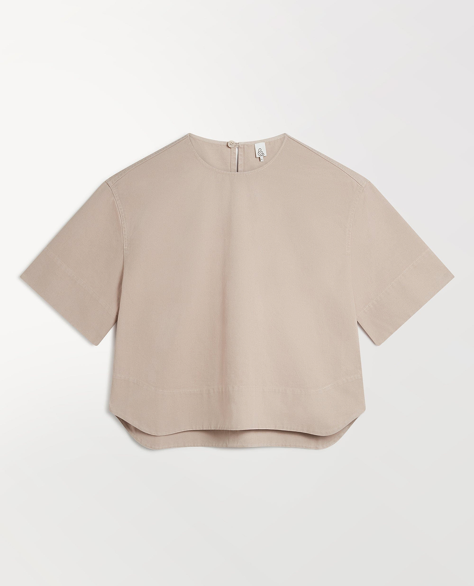 Women's Organic Denim Boxy T-shirt - Ash