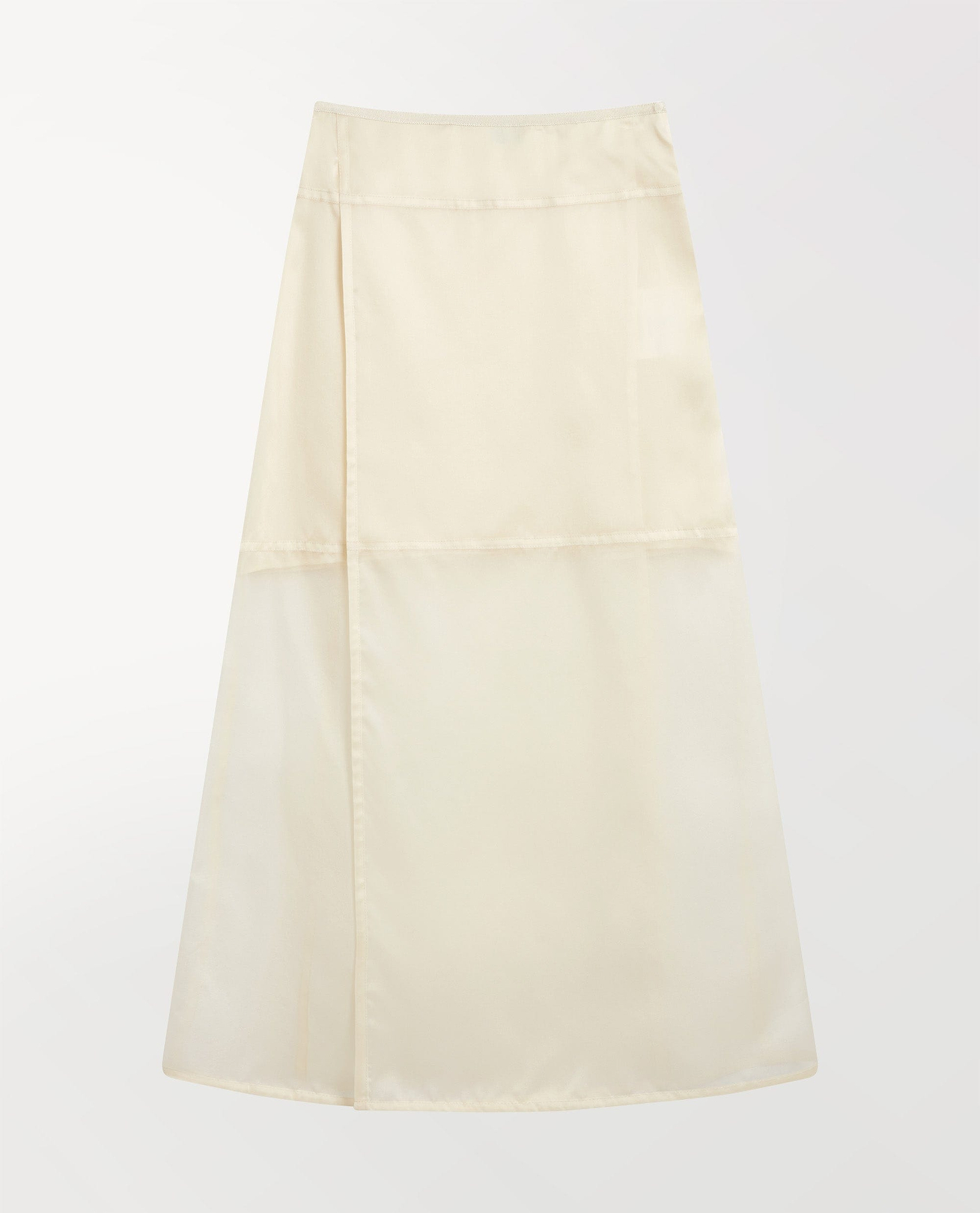 Women's silk organza panelled skirt in shell.