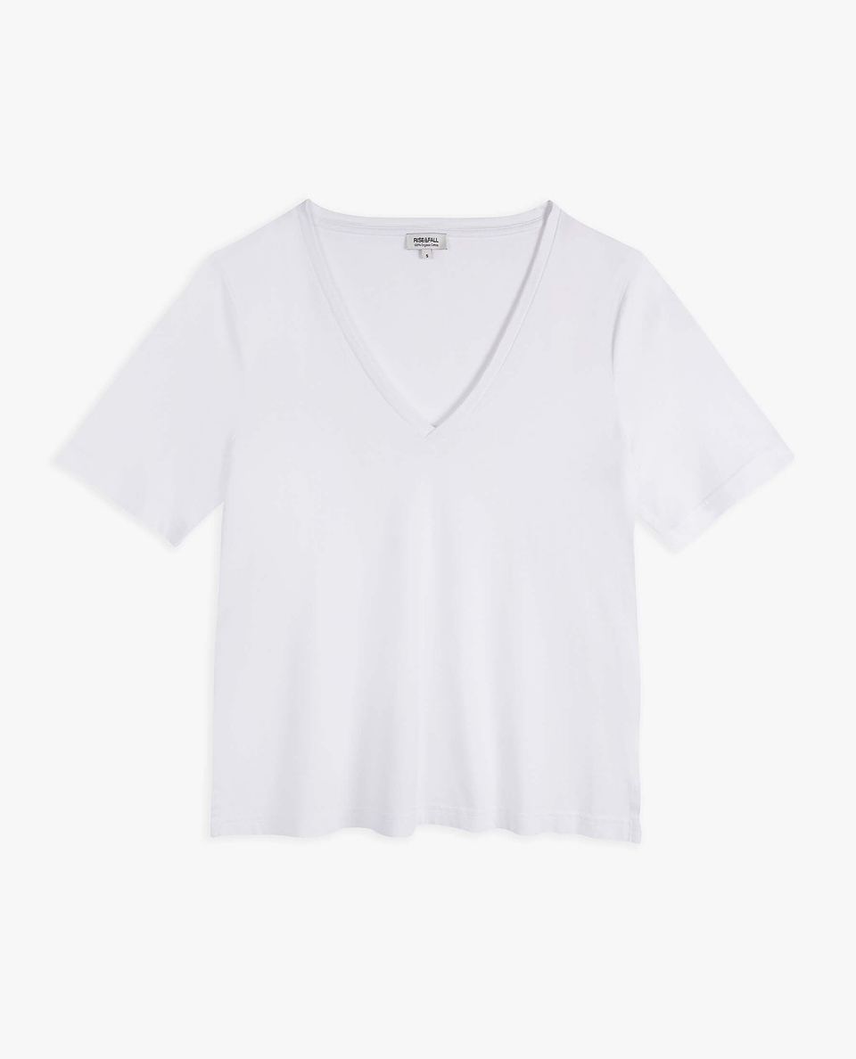 Women's V Neck Seacell T-shirt - White