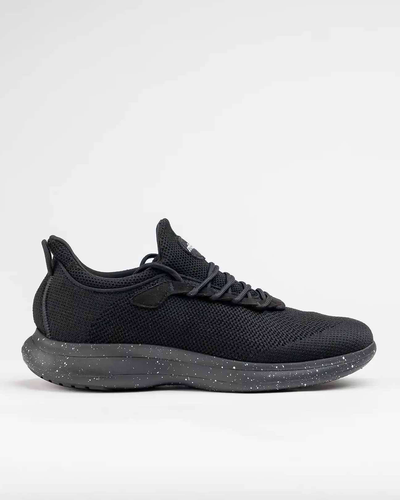 Orbit Core Black: Black Lightweight Knit Sneakers - Snibbs