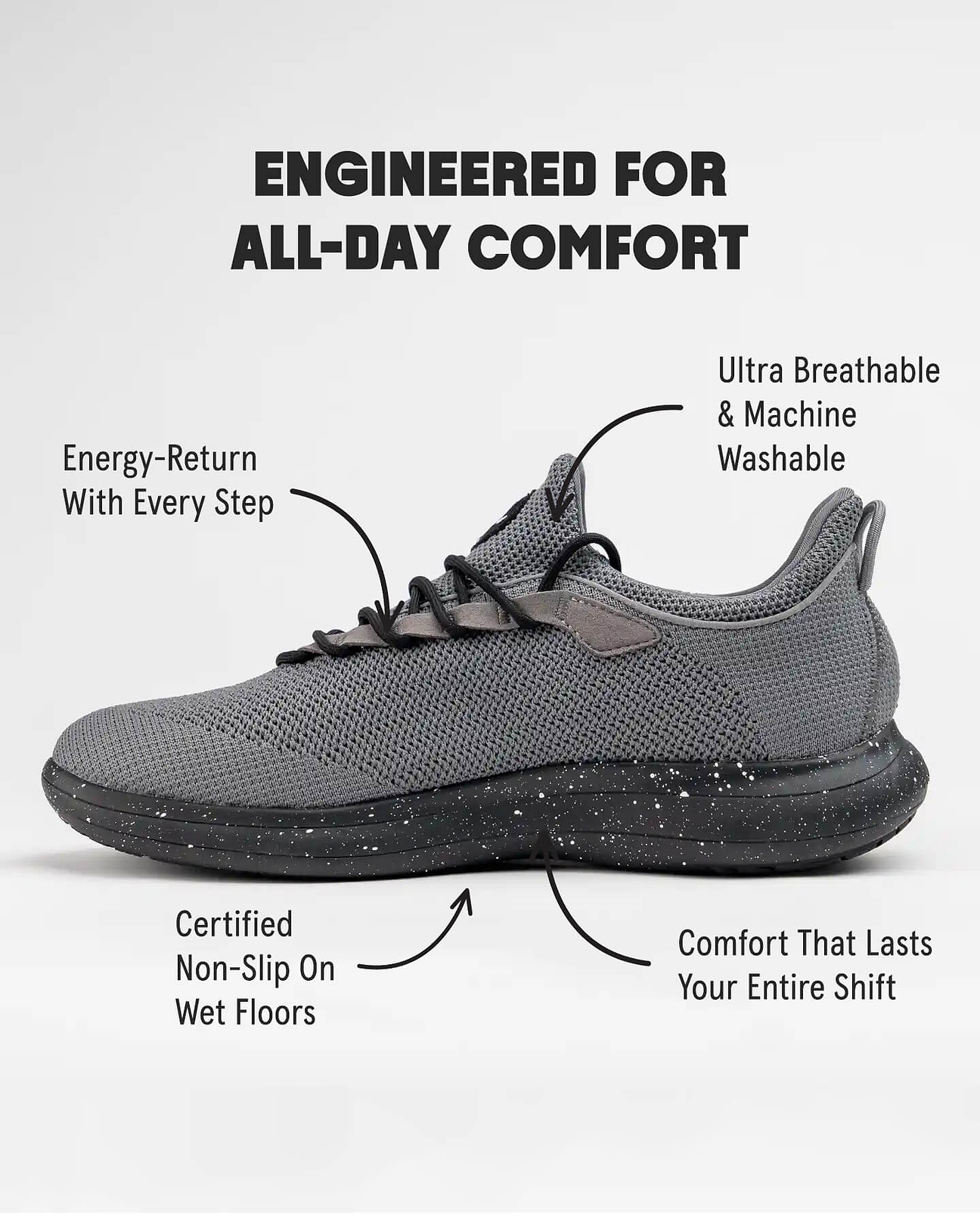 Orbit Charcoal | Certified Non-Slip Work Shoes | Snibbs Orbit Charcoal | Certified Non-Slip Work Shoes | Snibbs