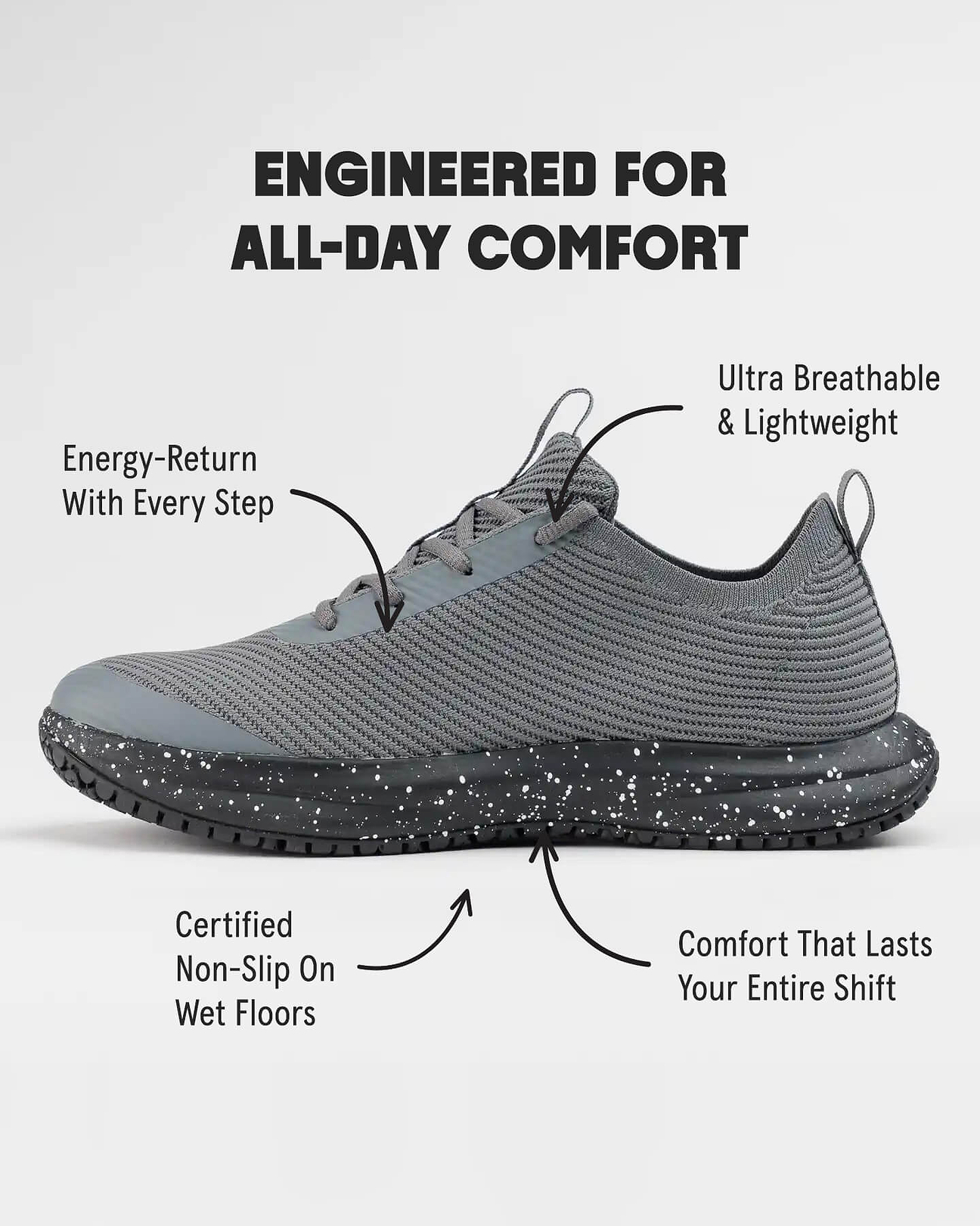 ROVR Charcoal Premium and Lighweight Non-Slip Shoes | Snibbs