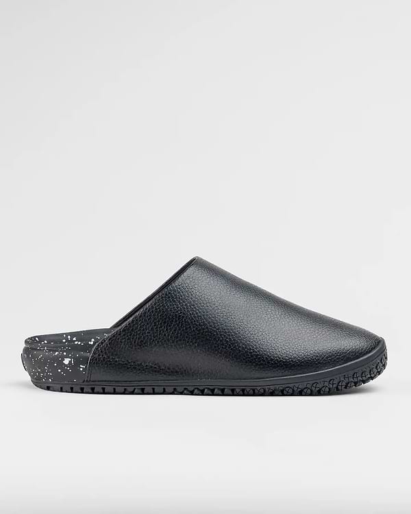 Snibbs The Clog - Black Speckle: Vegan leather, textured non-slip sole, and speckled heel for stylish, stable wear anywhere.