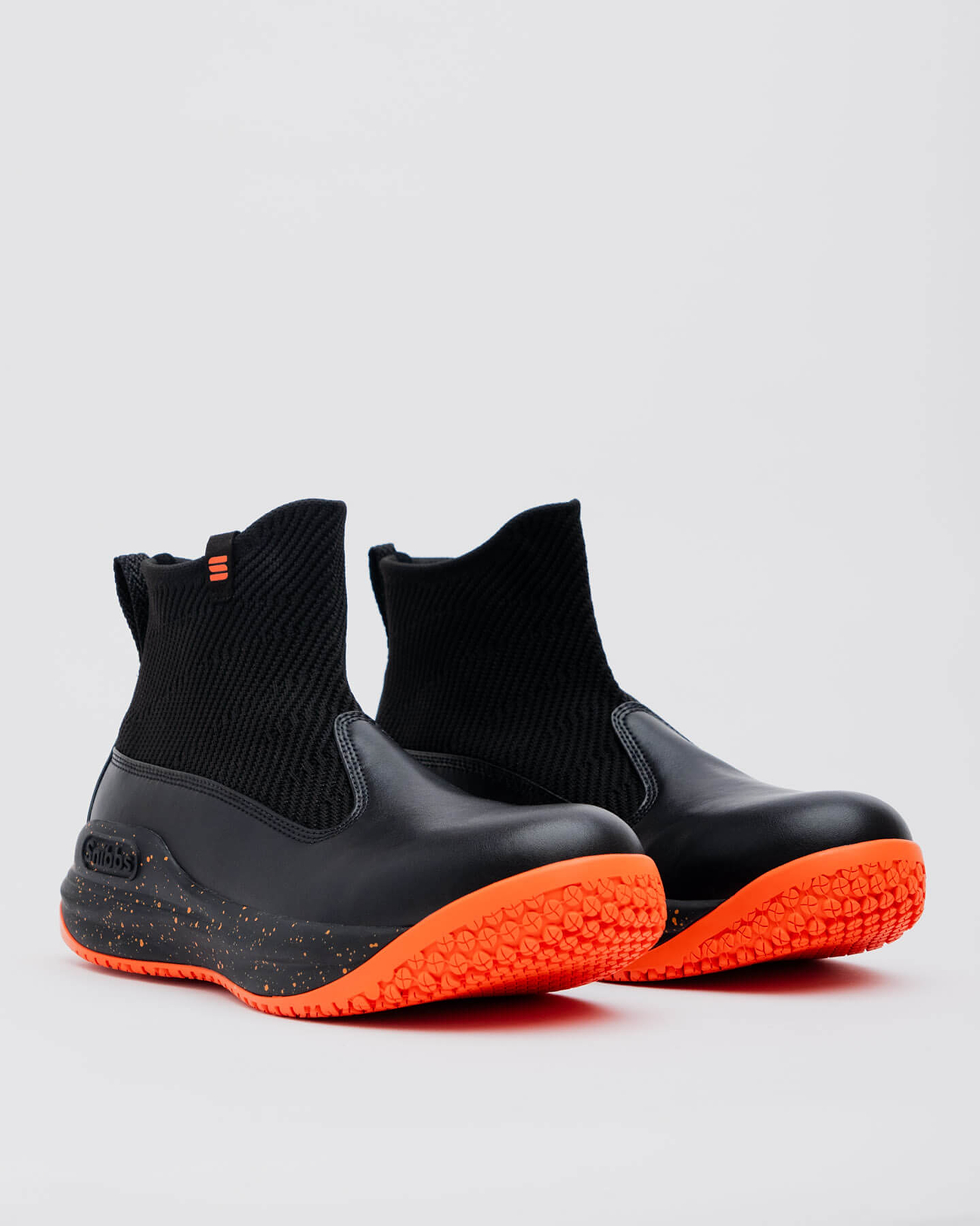 Pro Tangerine: Black and Orange Work Sneakers - Snibbs