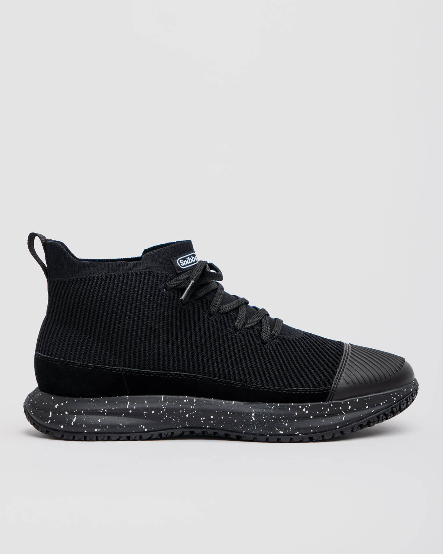 Orbit Core Black: Black Lightweight Knit Sneakers - Snibbs