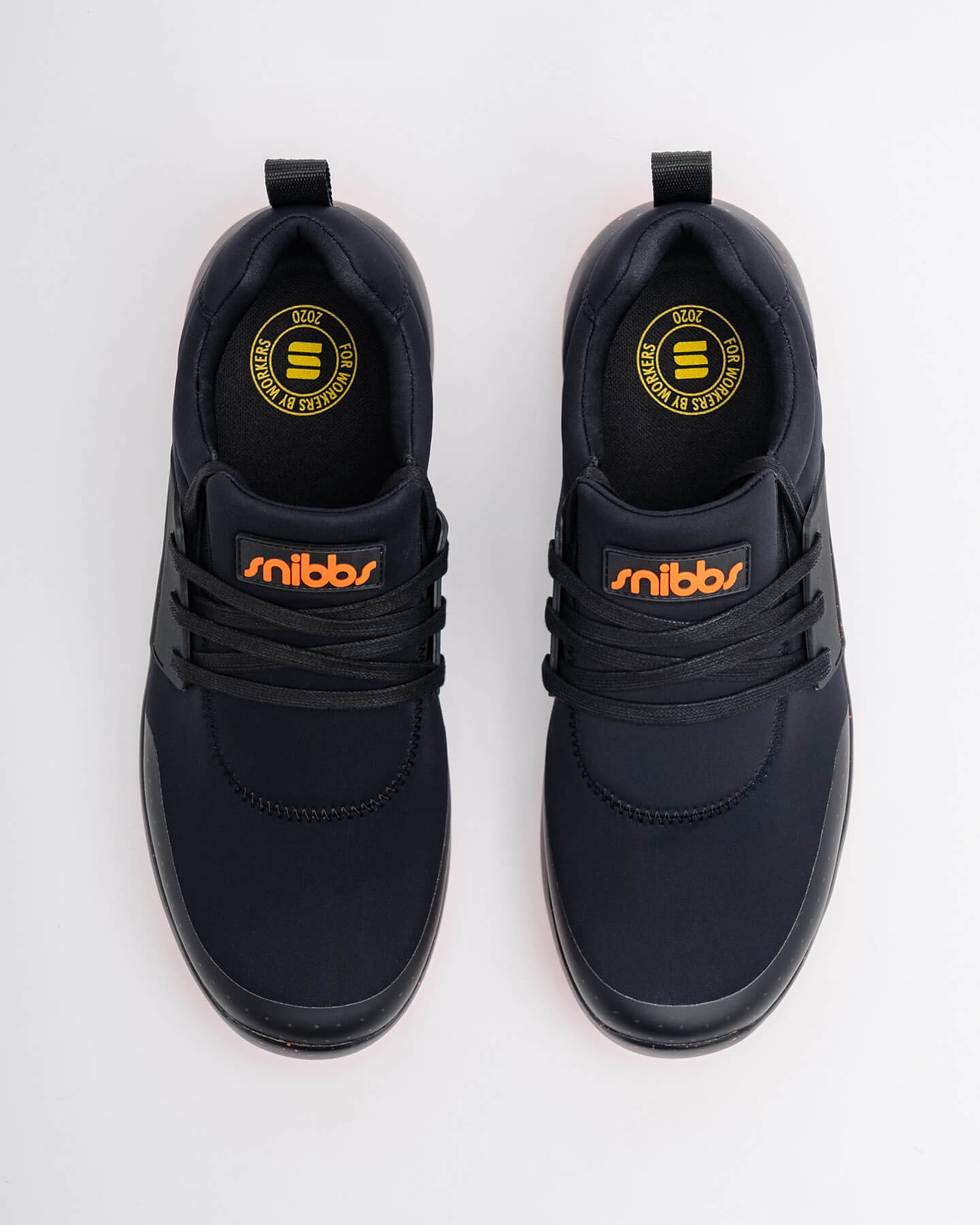 Spacecloud 2.0 Tangerine: Black Work Sneakers - Snibbs