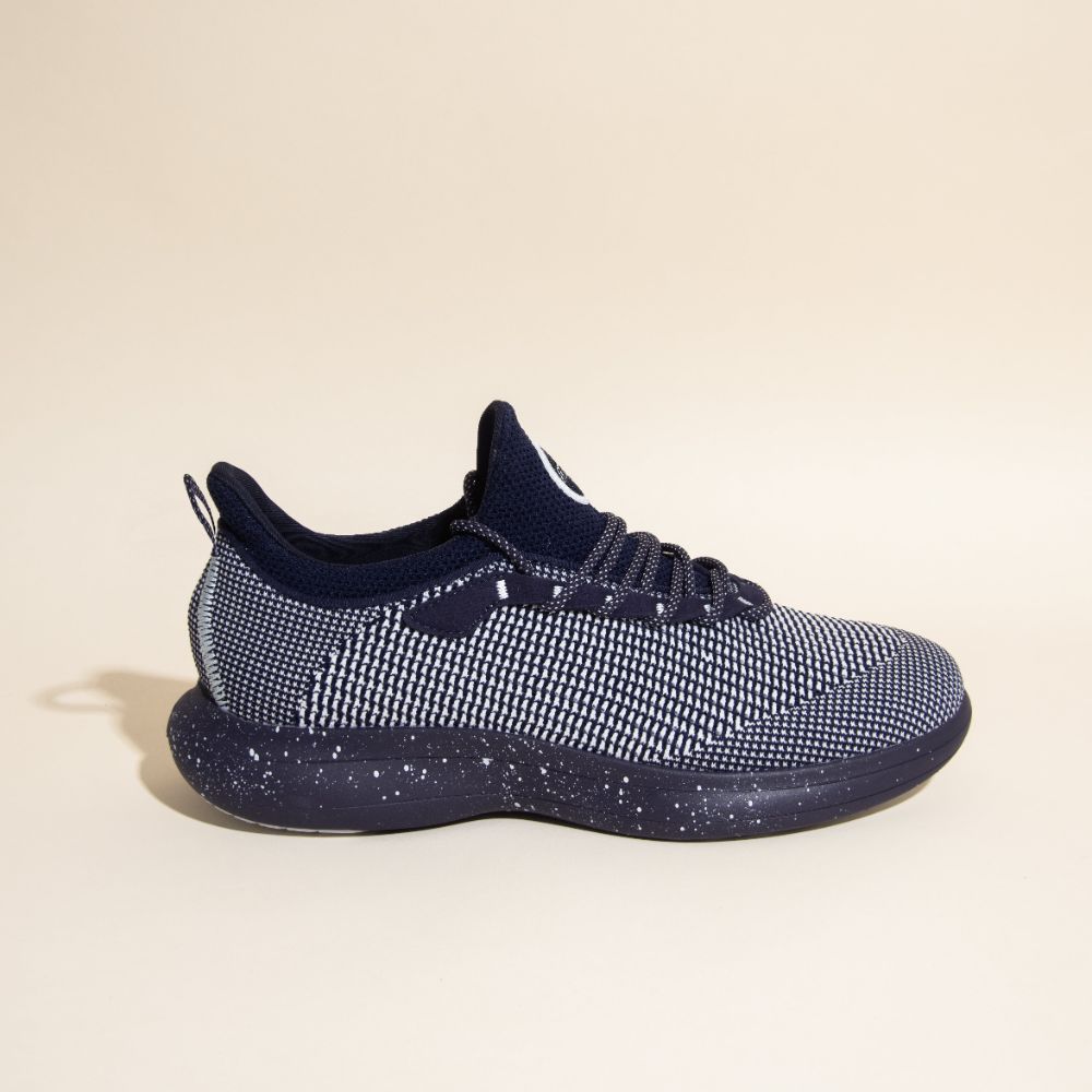 Orbit Blueberry Jam: Blue Lightweight Knit Sneakers - Snibbs