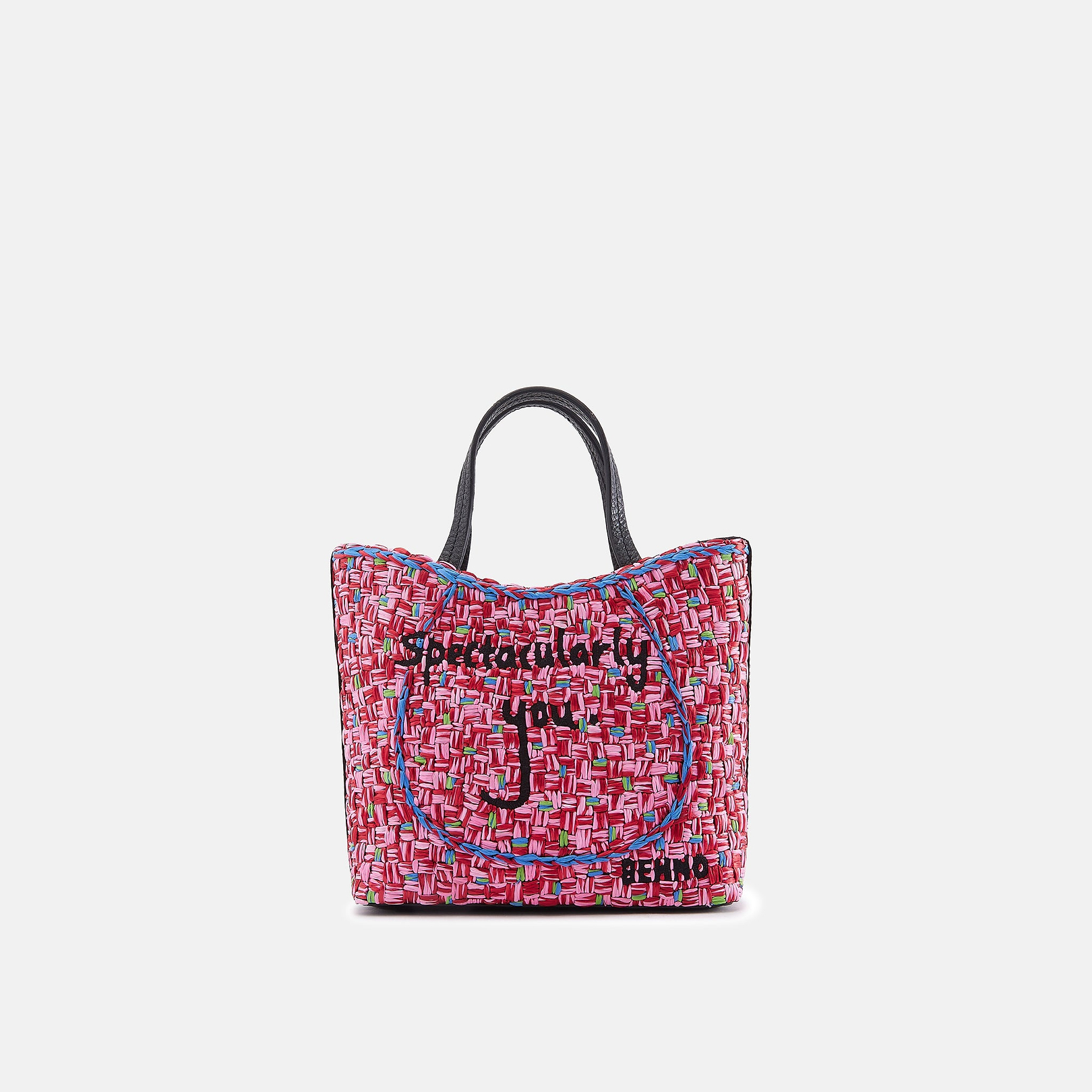Katrina Mini Tote Pink Red Raffia | Valentine's | behno