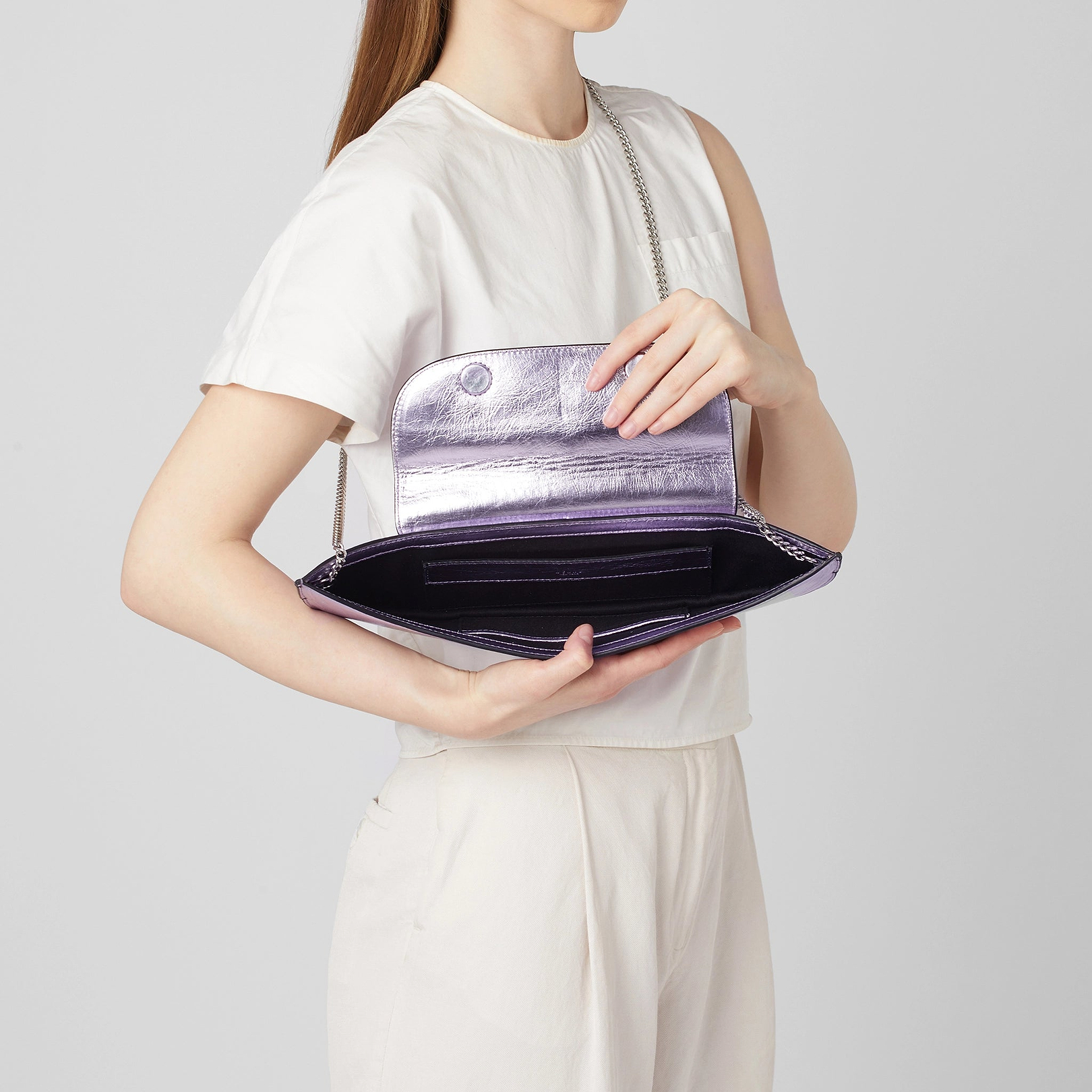 NADIA CLUTCH CRINKLE THISTLE