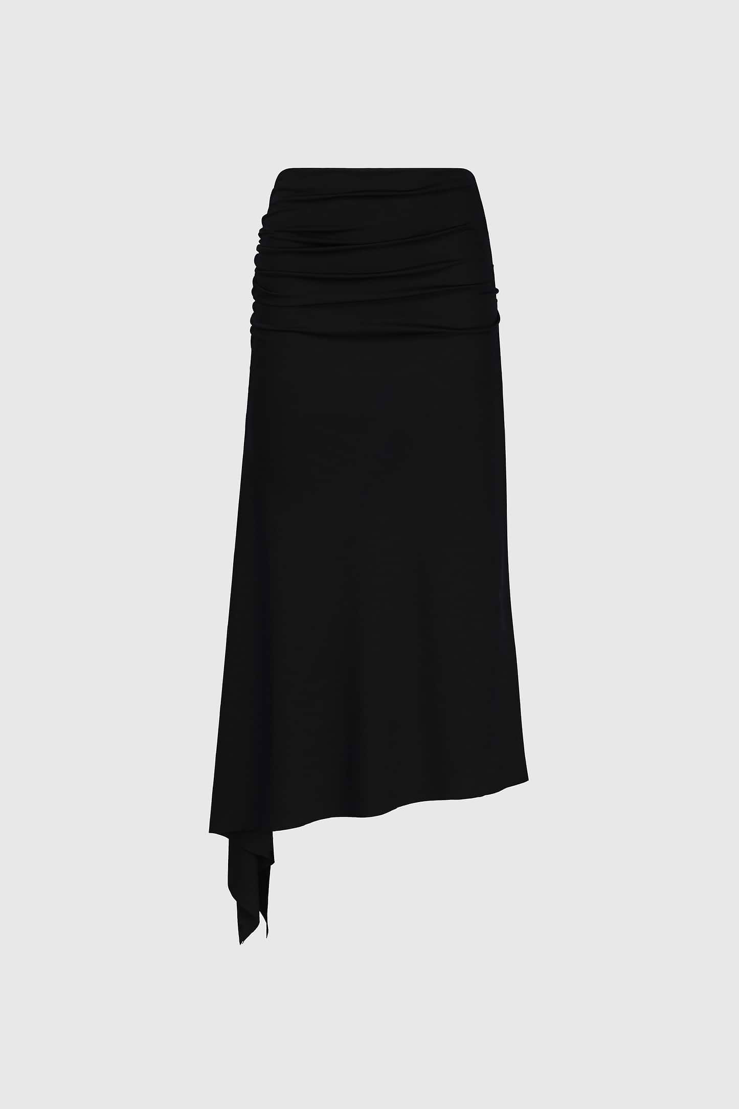 Gathered Skirt In Black