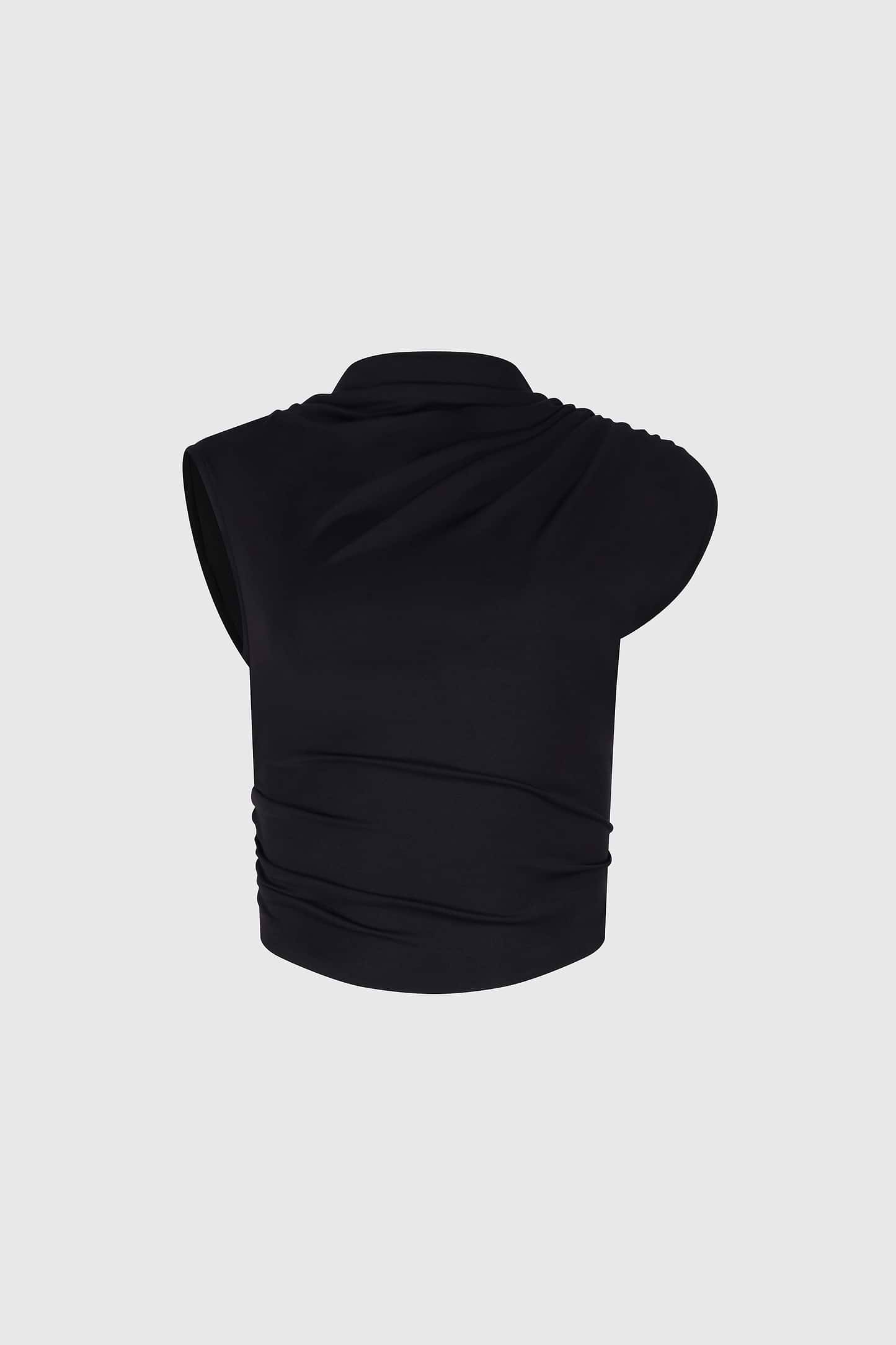 Gathered Top In Black