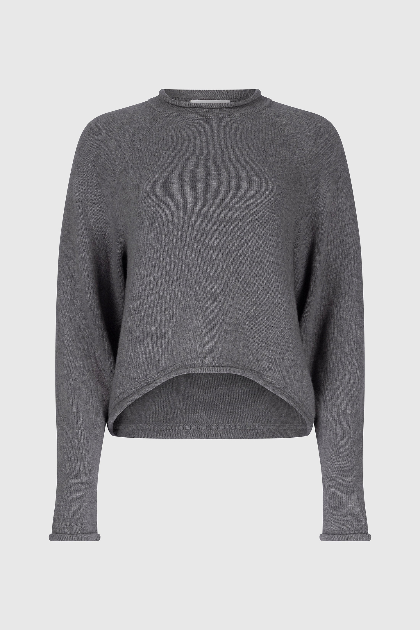 Crew neck Jumper In Grey Melange