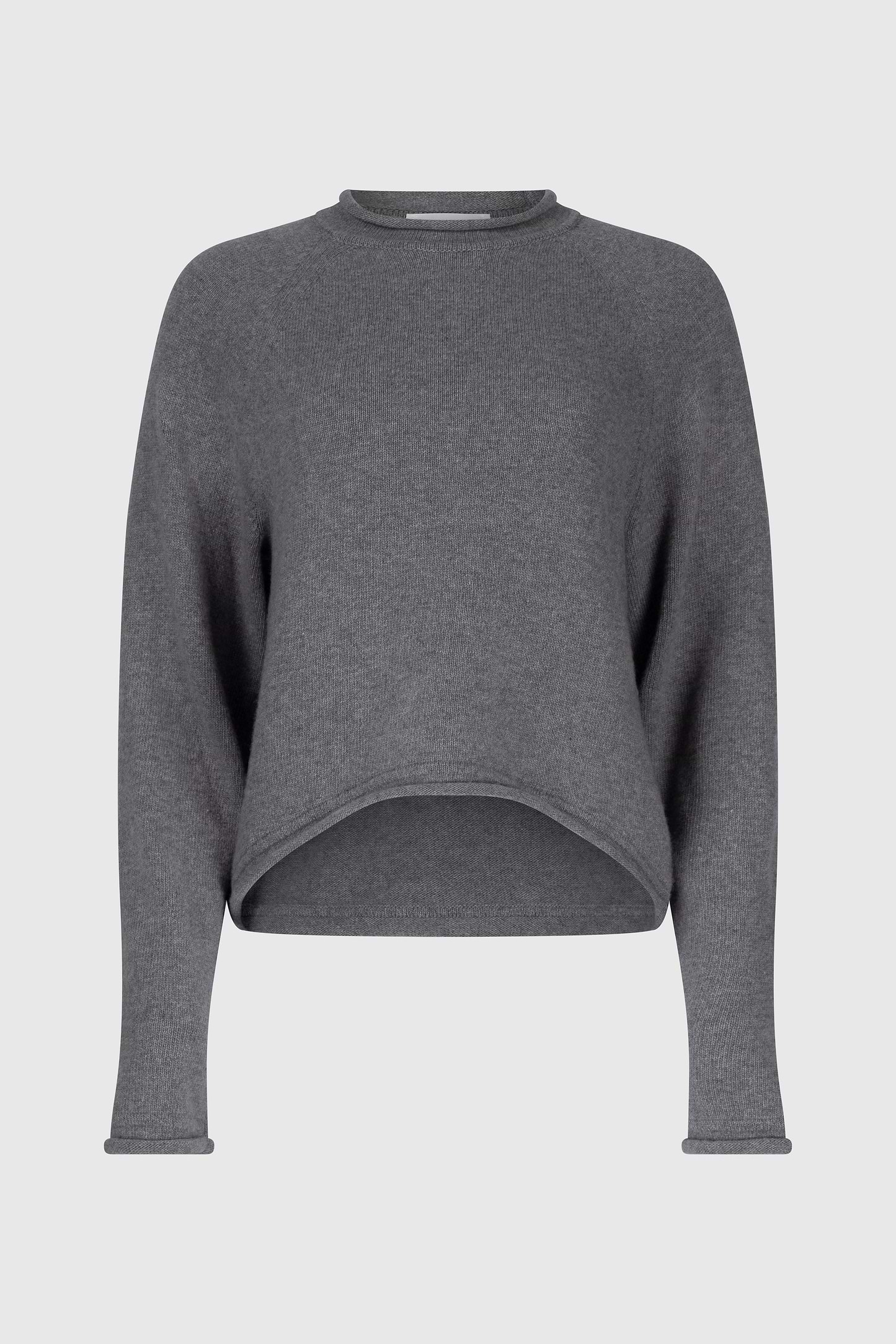 Crew neck Jumper In Grey Melange