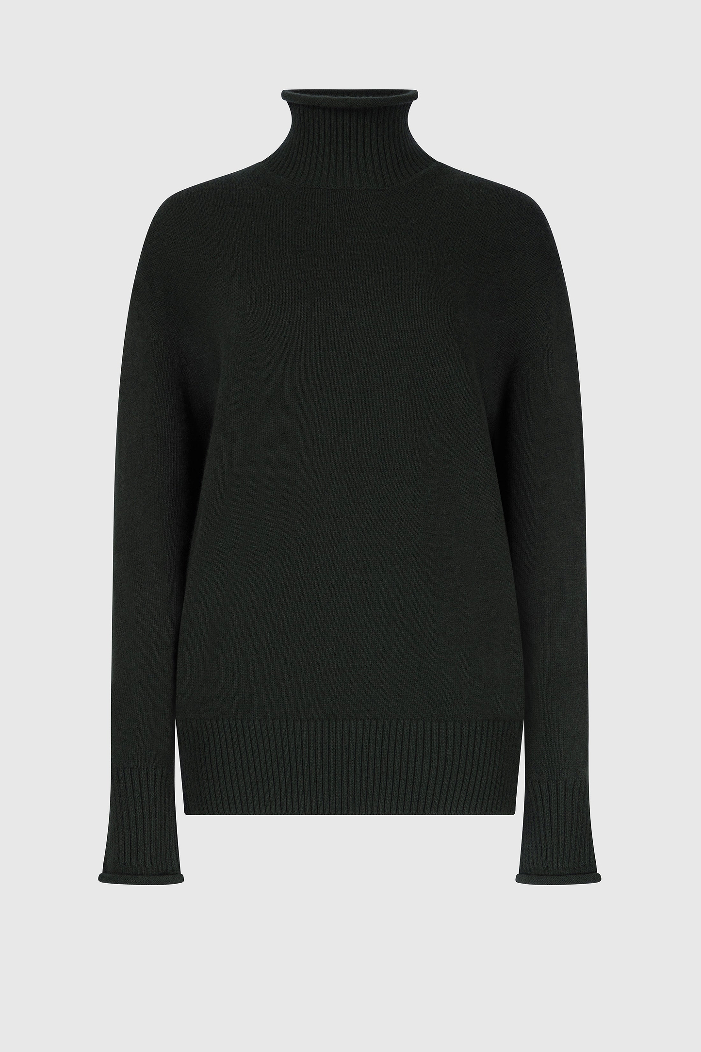 High Neck Jumper In Dark Green
