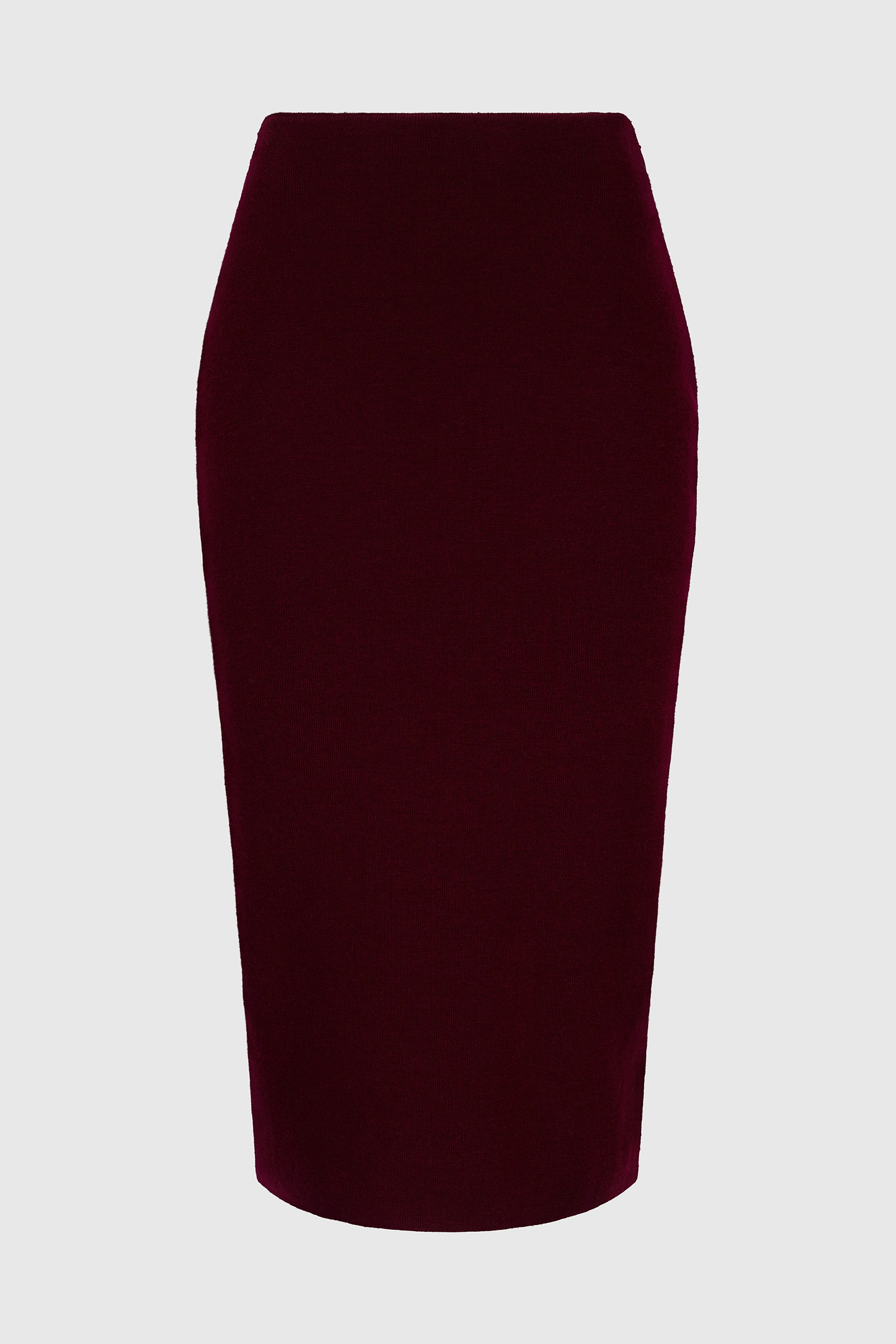 Fitted Midi Skirt In Burgundy