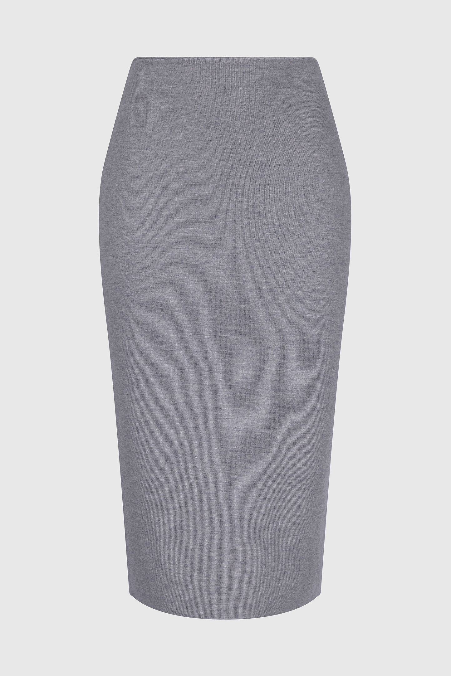 Fitted Midi Skirt In Grey Melange