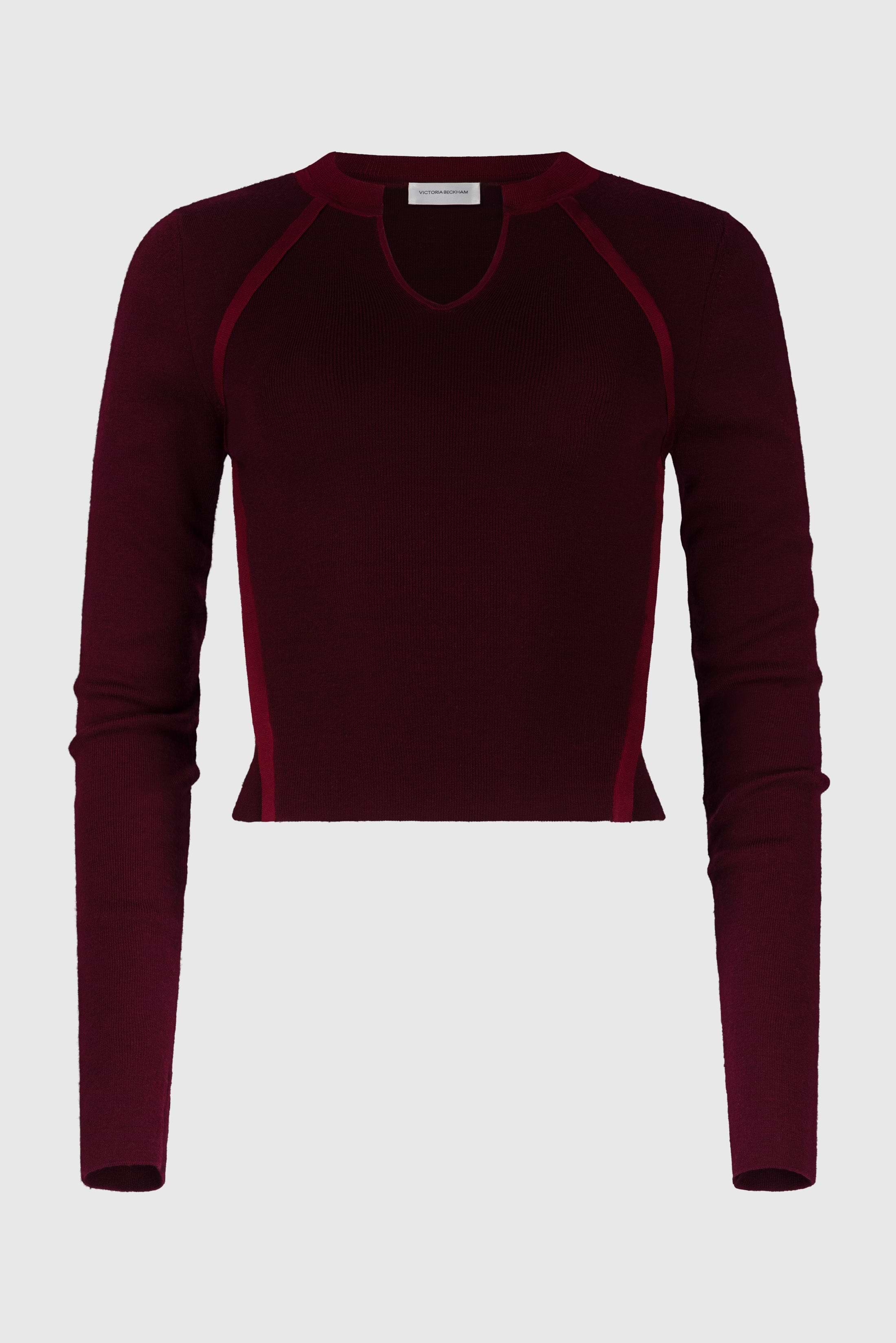 V-Neck Top In Burgundy