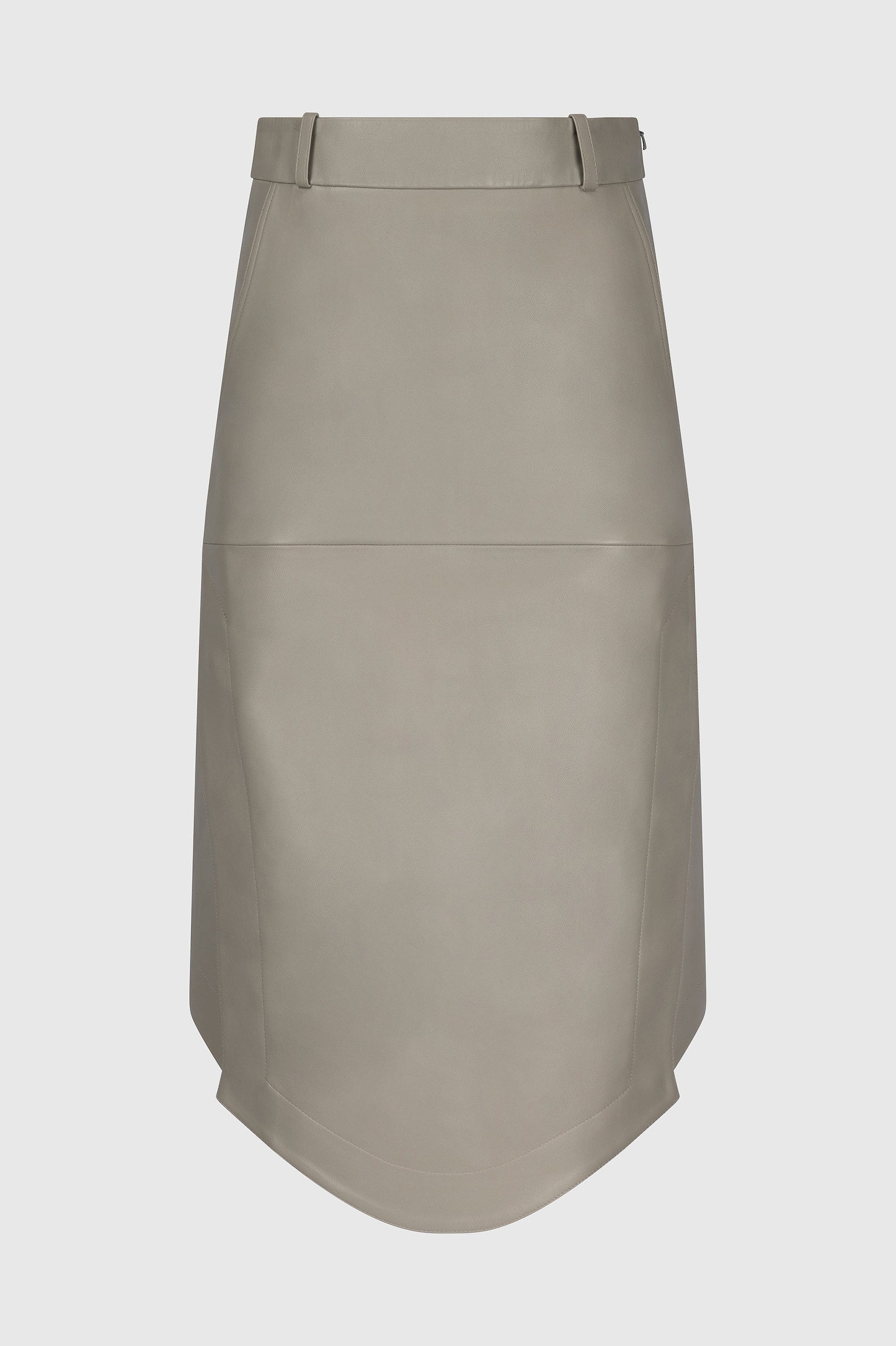 Leather Skirt In Light Grey