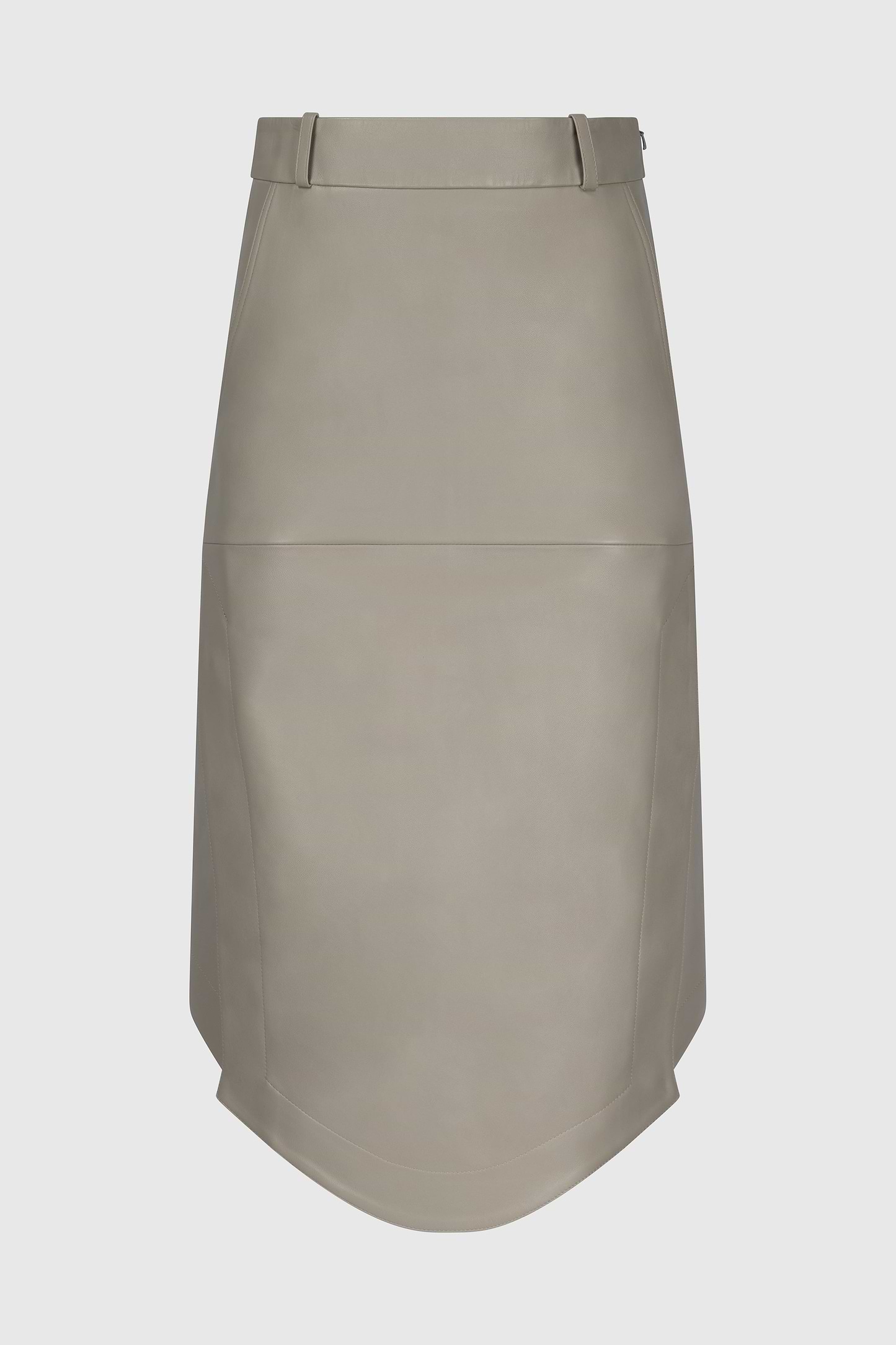 Leather Skirt In Light Grey