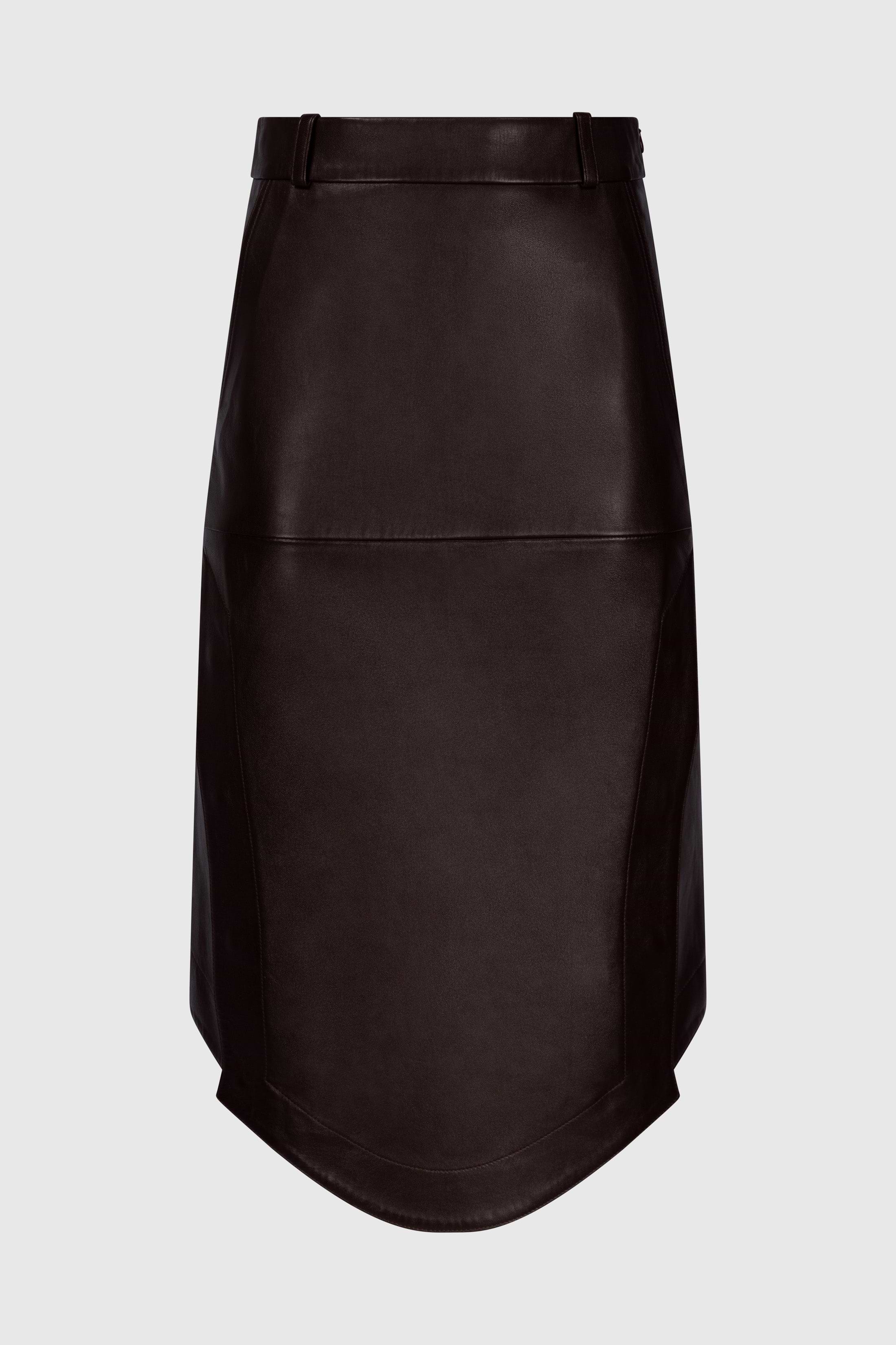 Leather Skirt In Burgundy