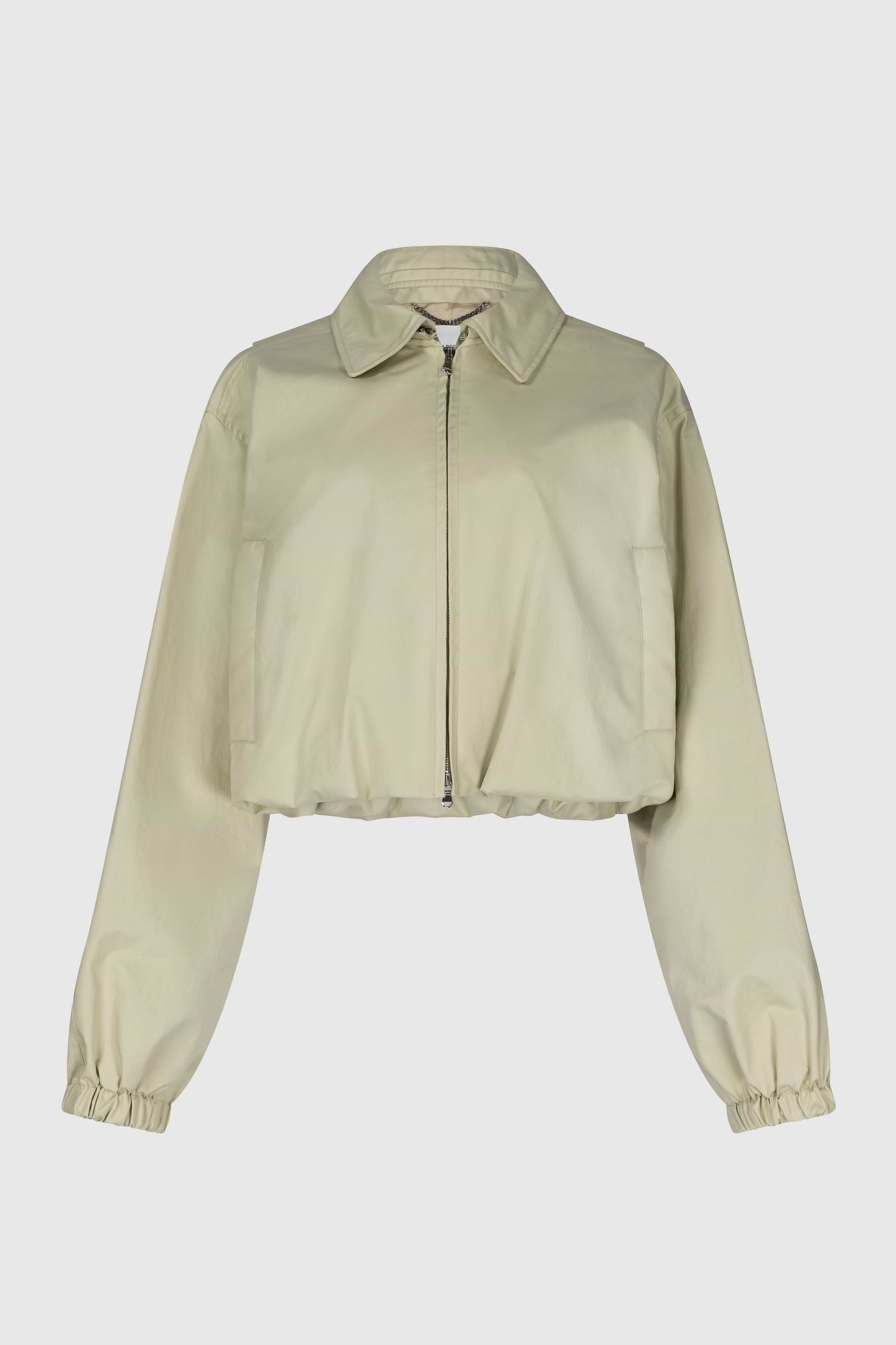 Panelled Bomber Jacket In Light Beige