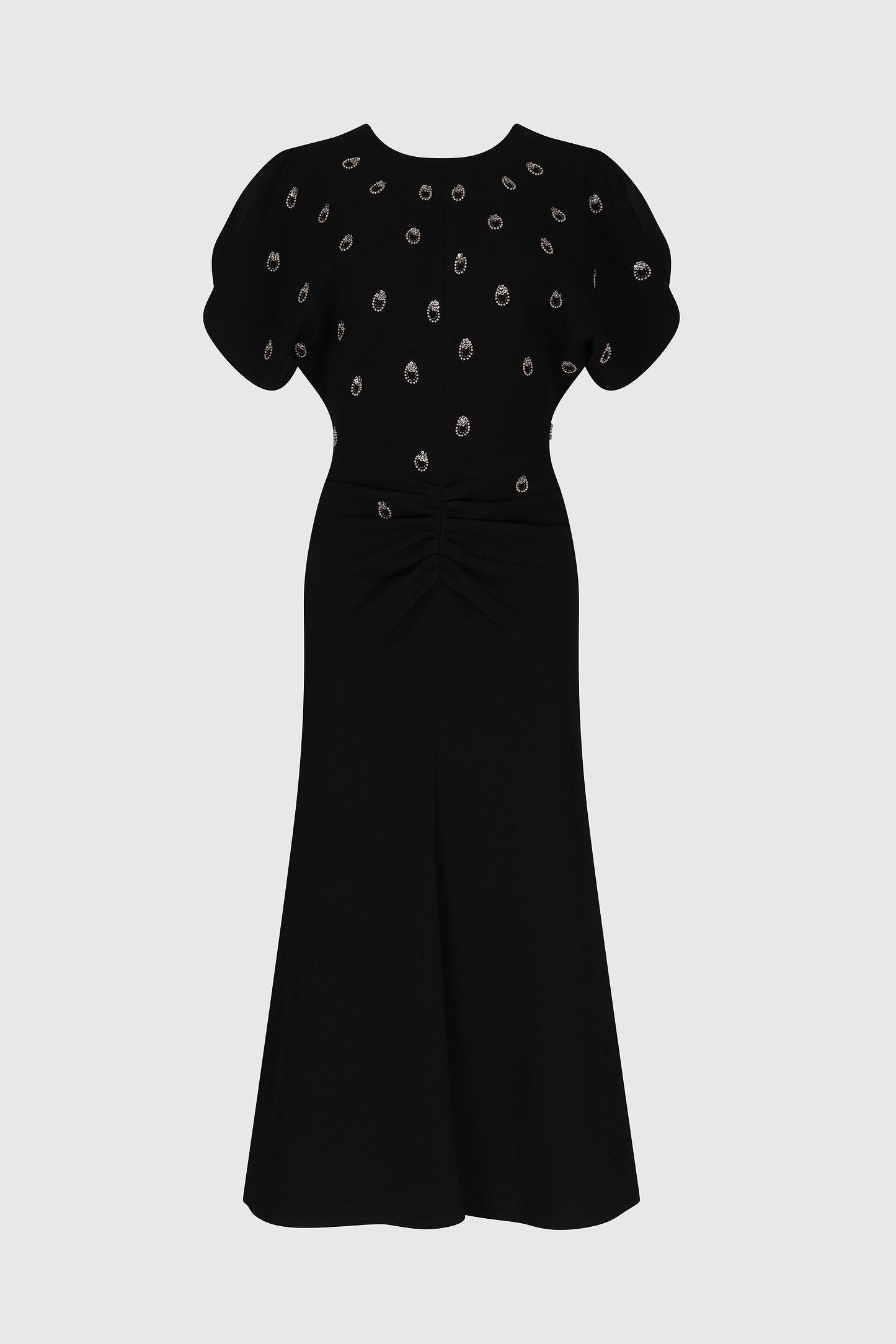 Bela Embroidered Midi Dress In Black