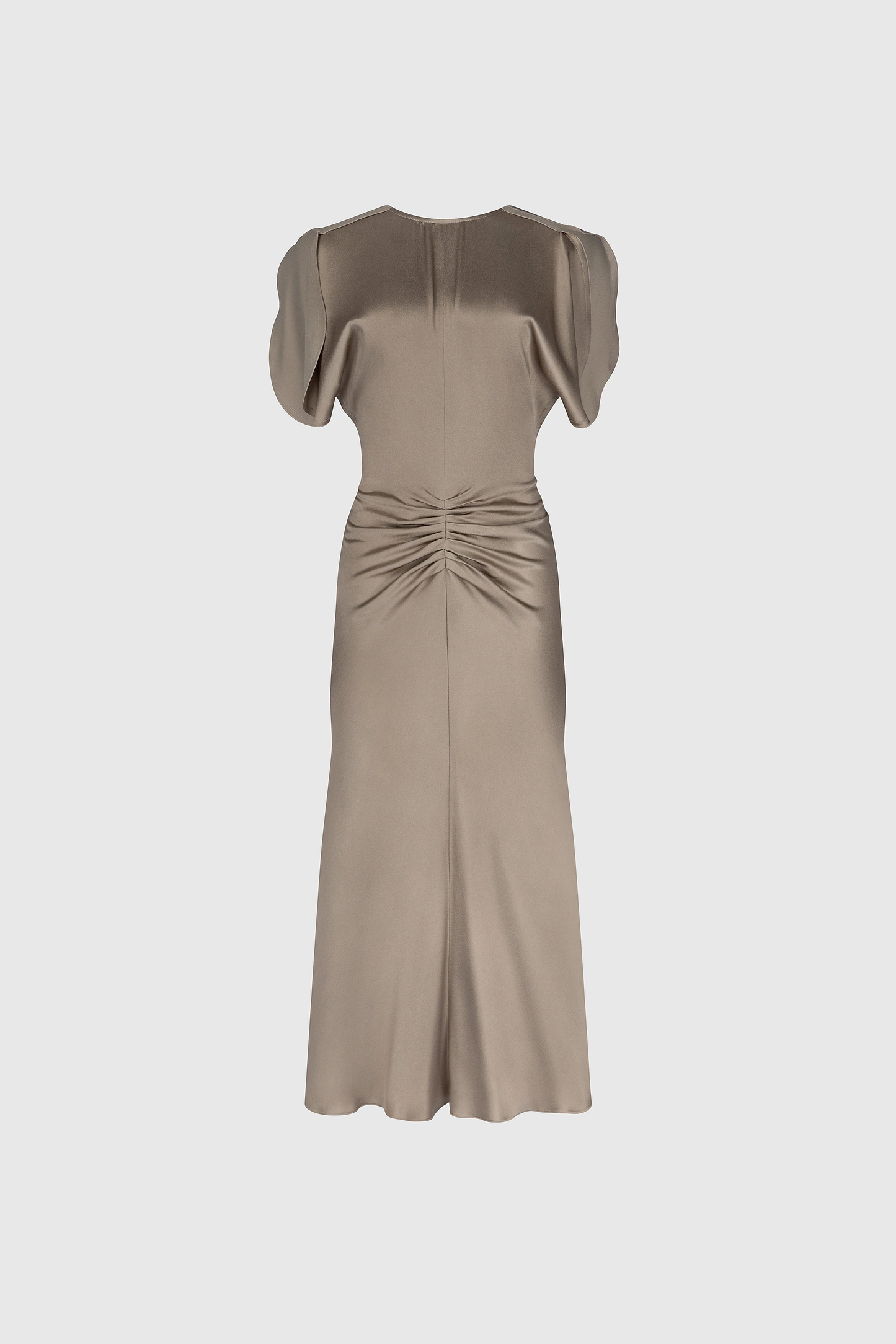 Bela Midi Dress In Light Grey