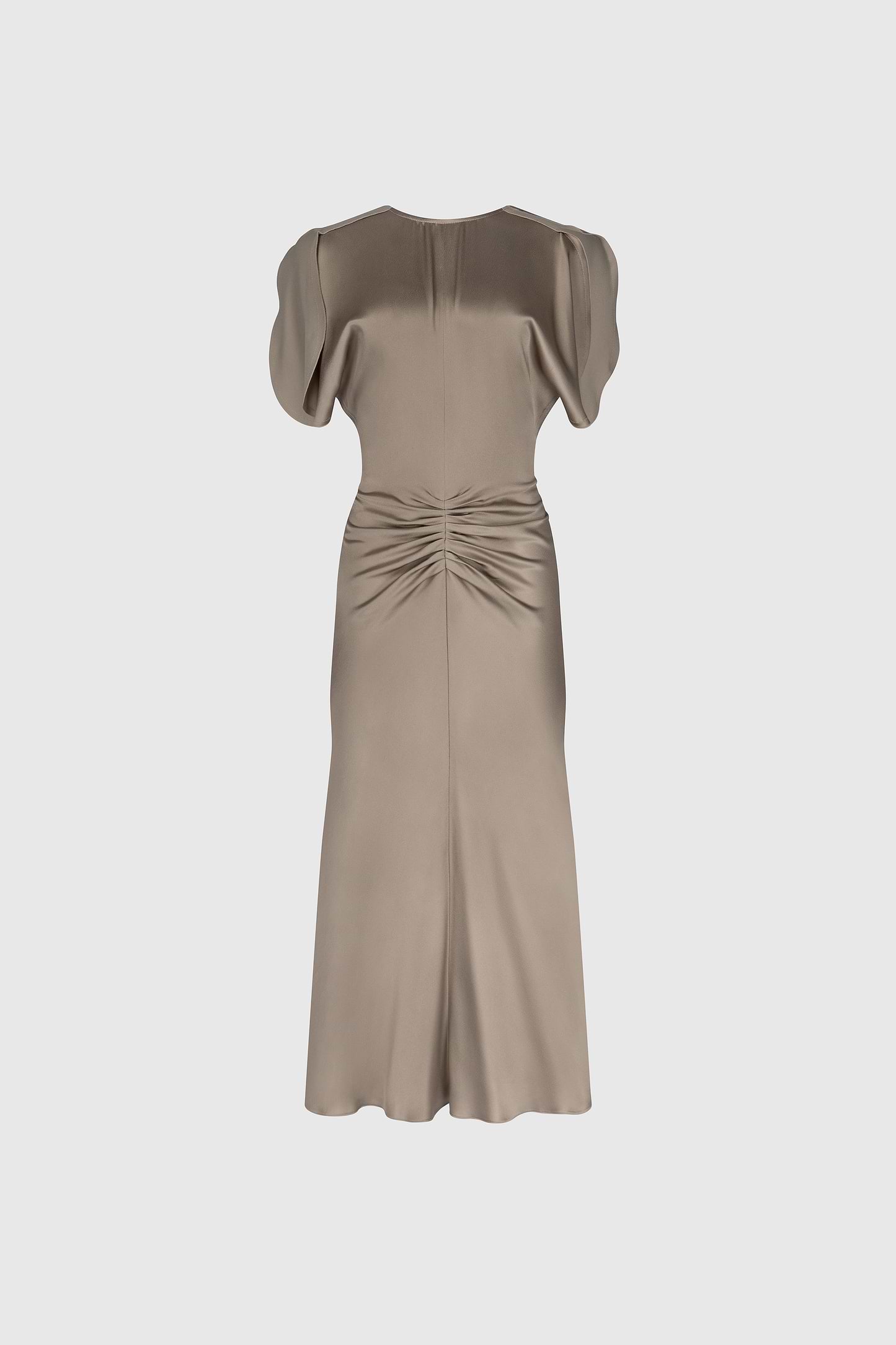 Bela Midi Dress In Light Grey