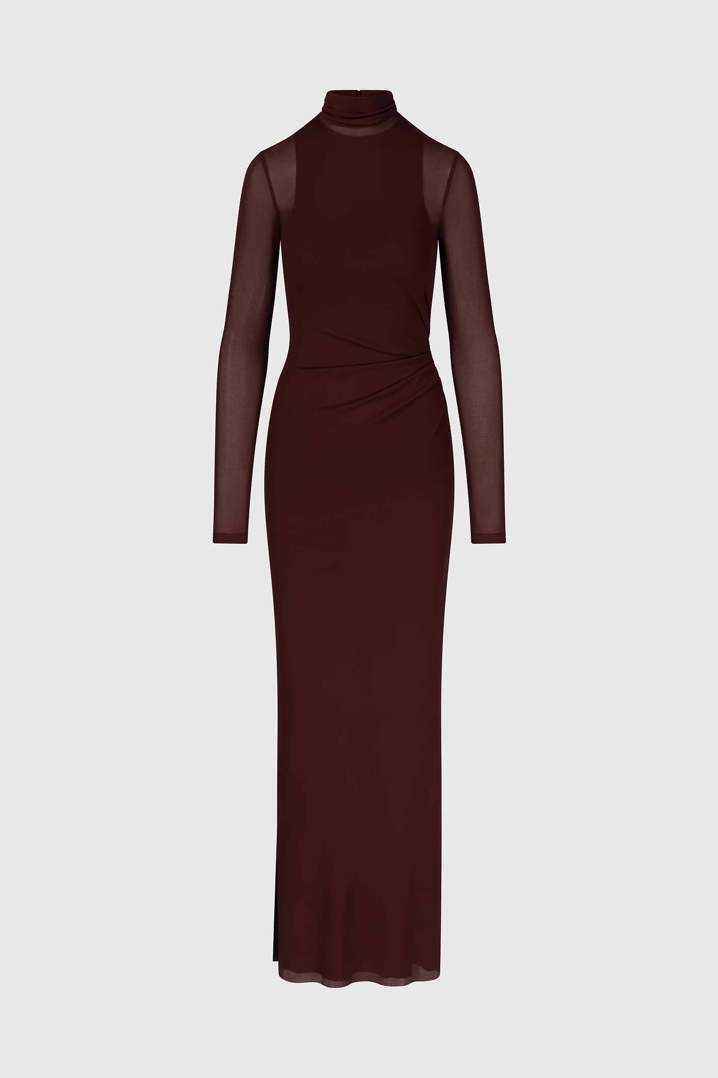 Layered Gown In Burgundy