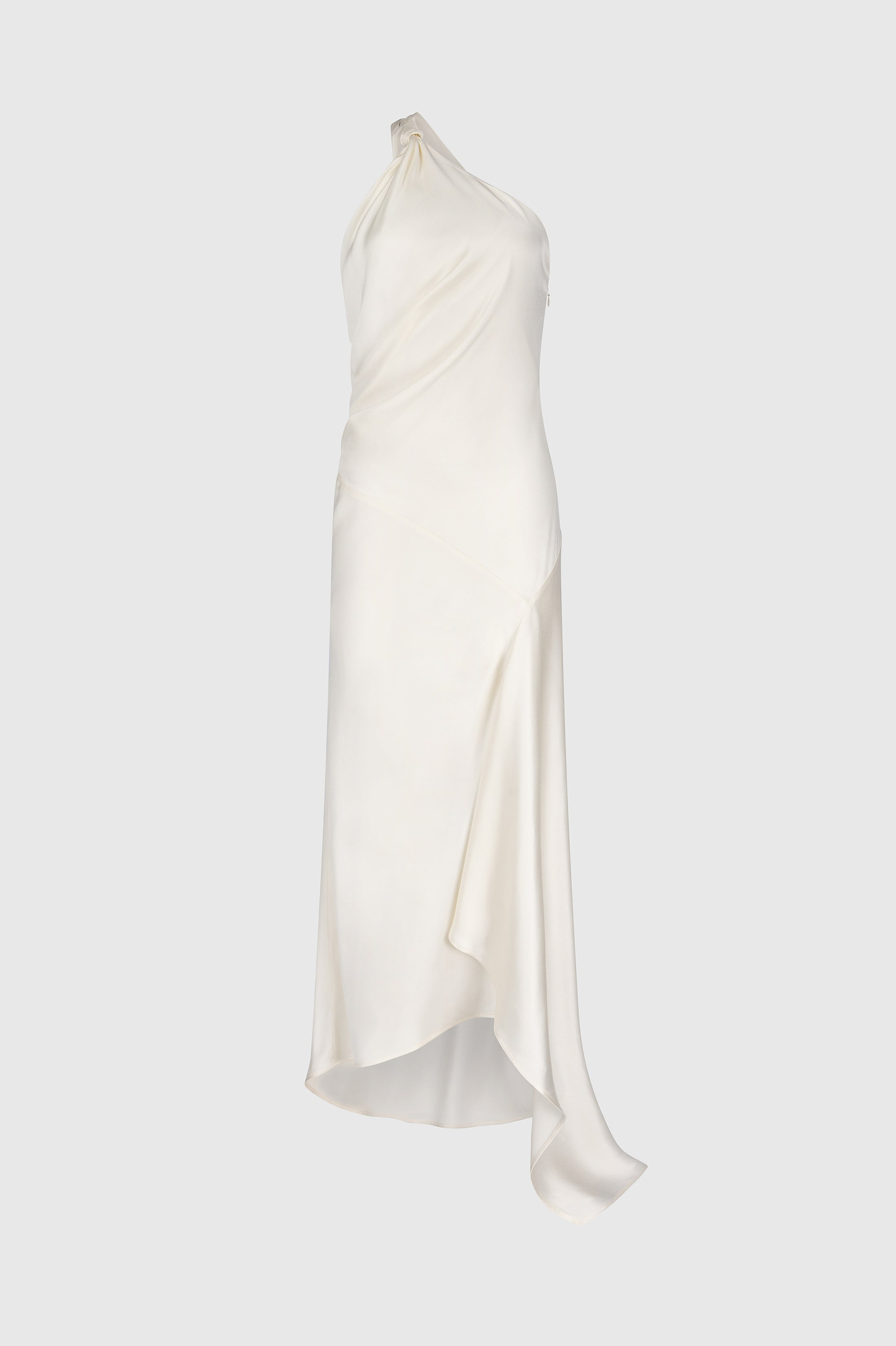 Asymmetric Midi Dress In Ivory