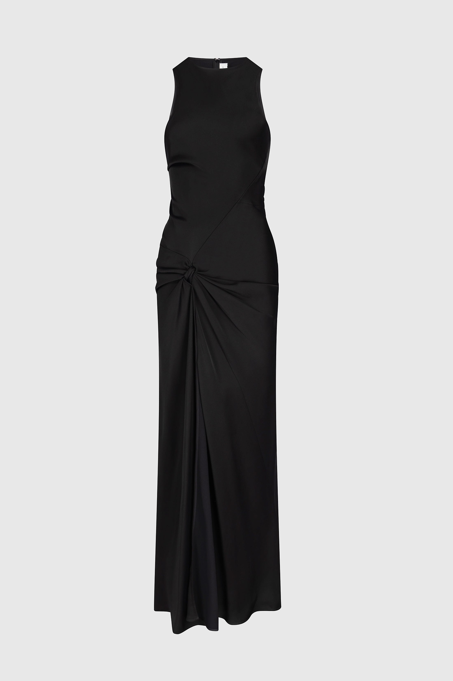 Sleeveless Twist Gown In Black