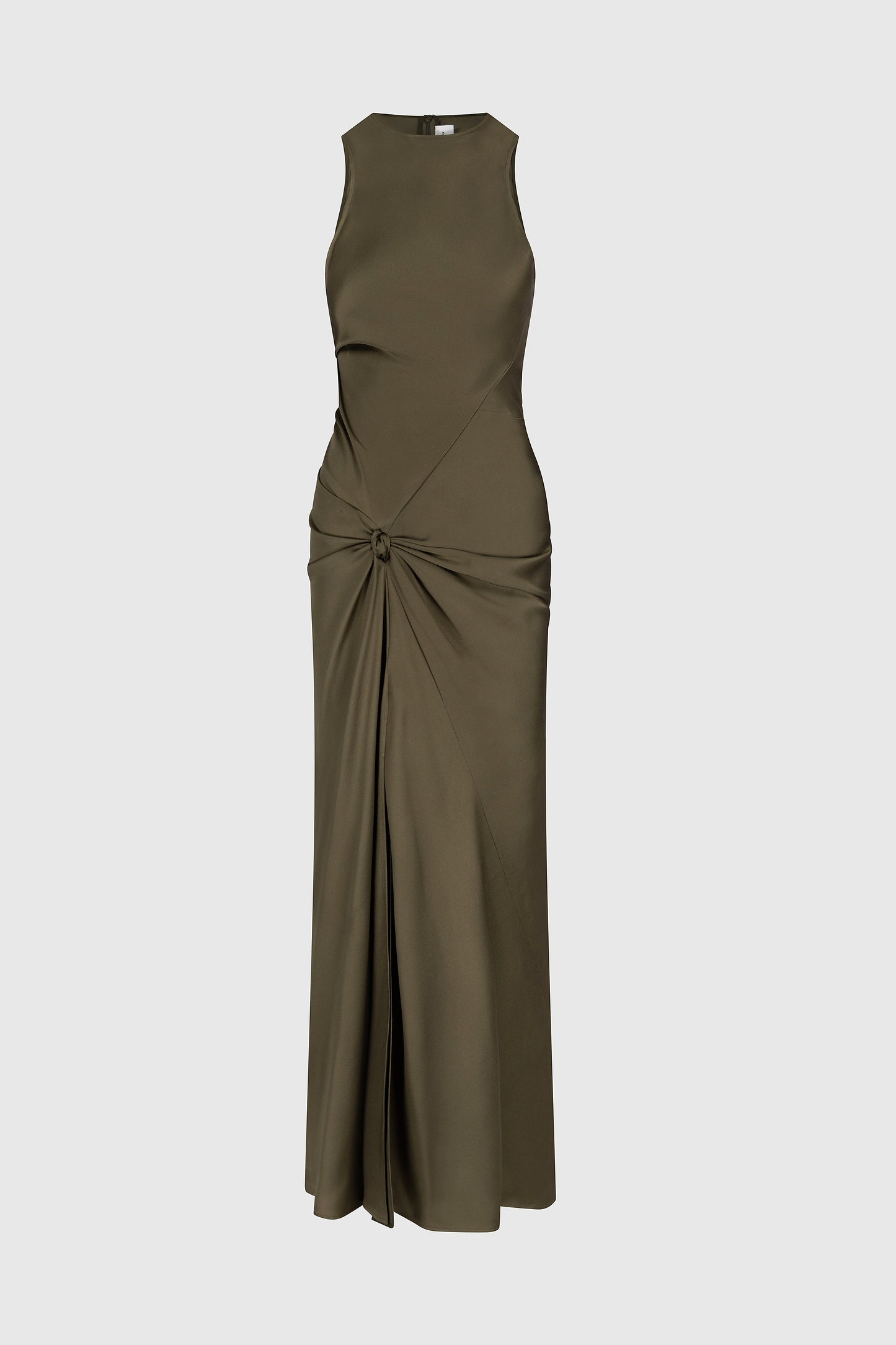 Sleeveless Twist Gown In Green