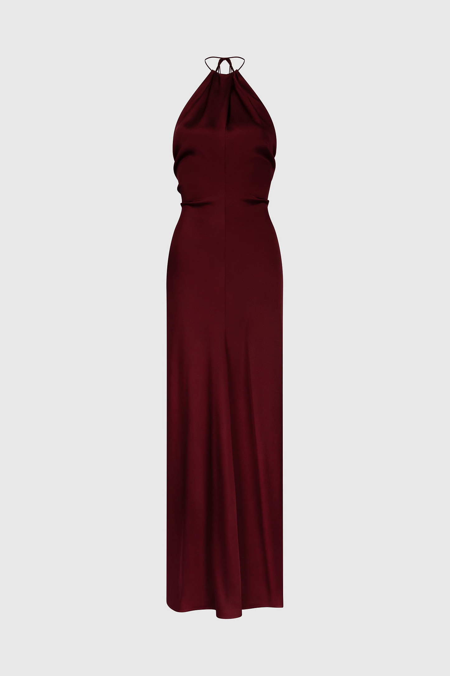 Halterneck Gown In Burgundy