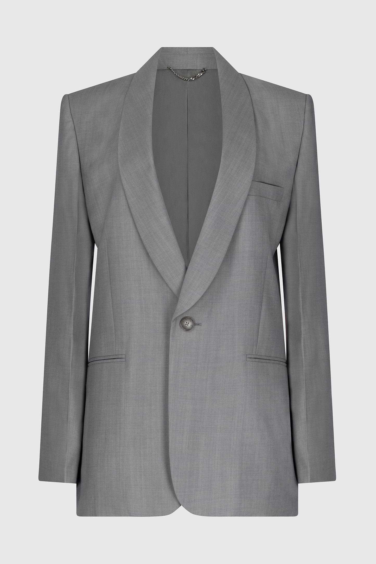 Shawl Collar Jacket In Light Grey