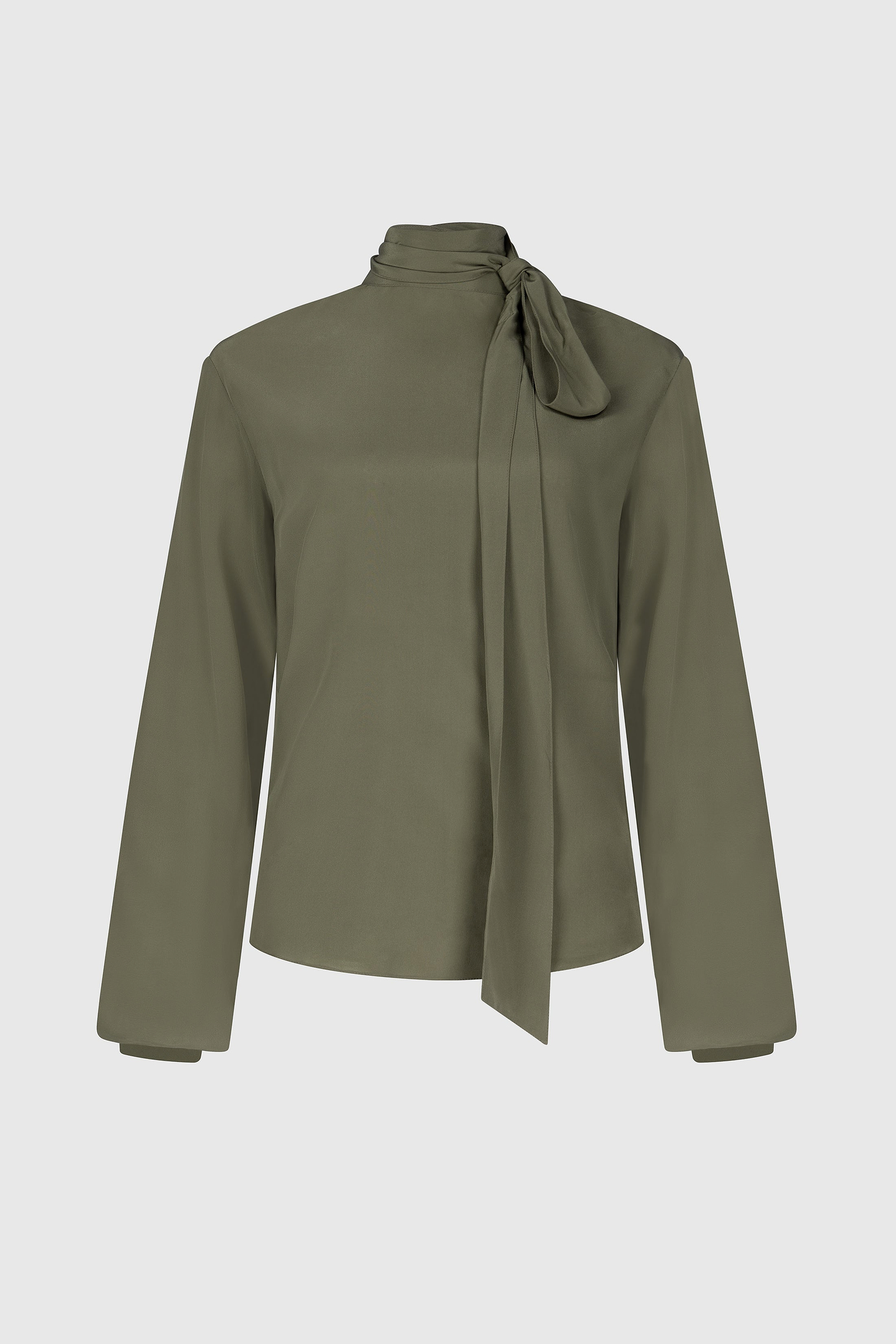 Scarf Cut-Out Blouse In Green