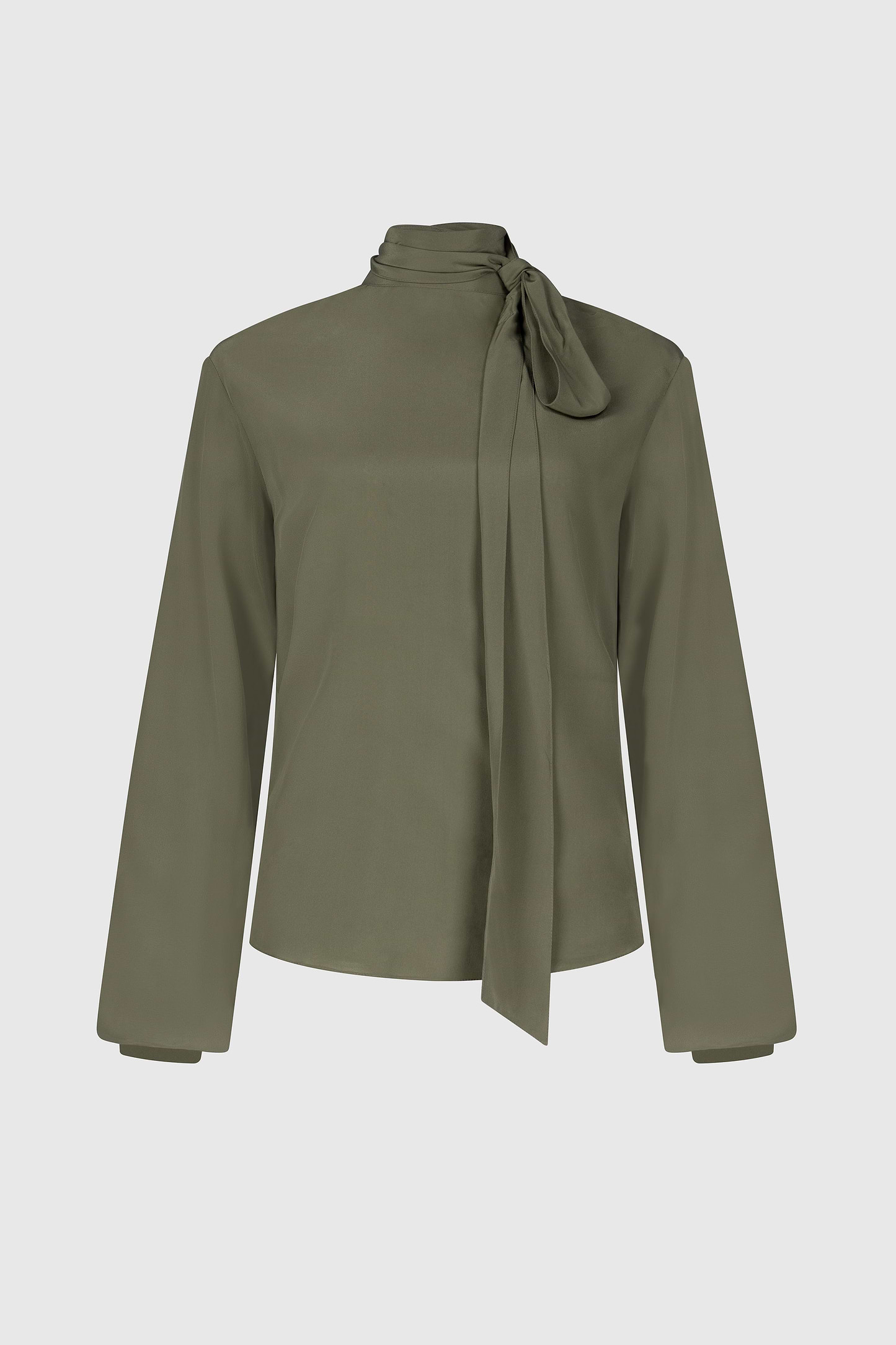 Scarf Cut-Out Blouse In Green