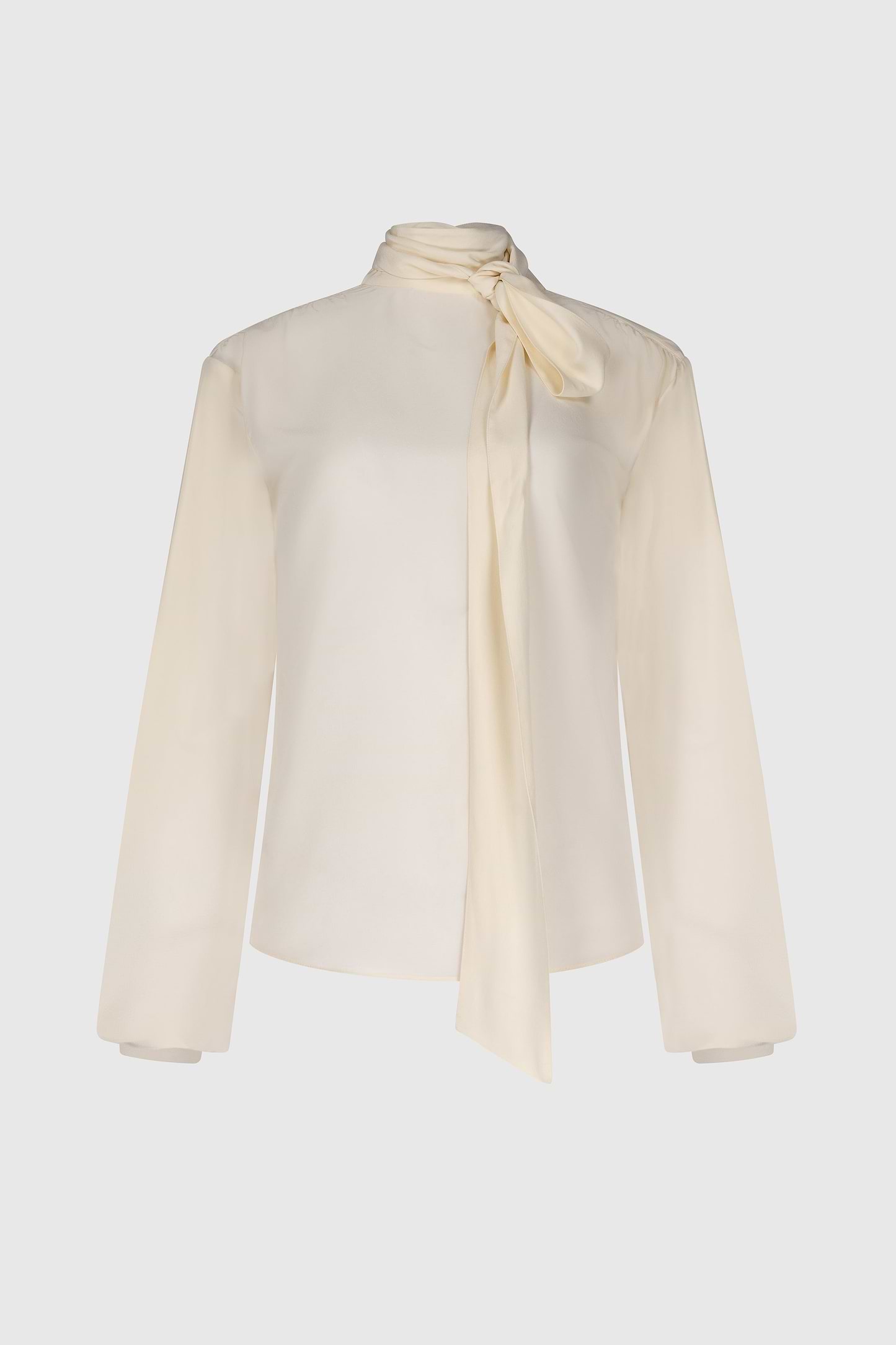 Scarf Cut-Out Blouse In Ivory
